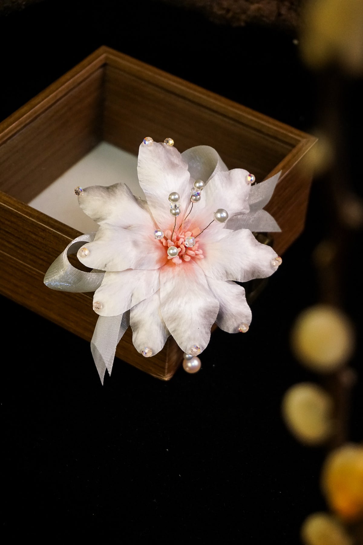 Handmade Cherry Blossom Pink Lily Hair Clip