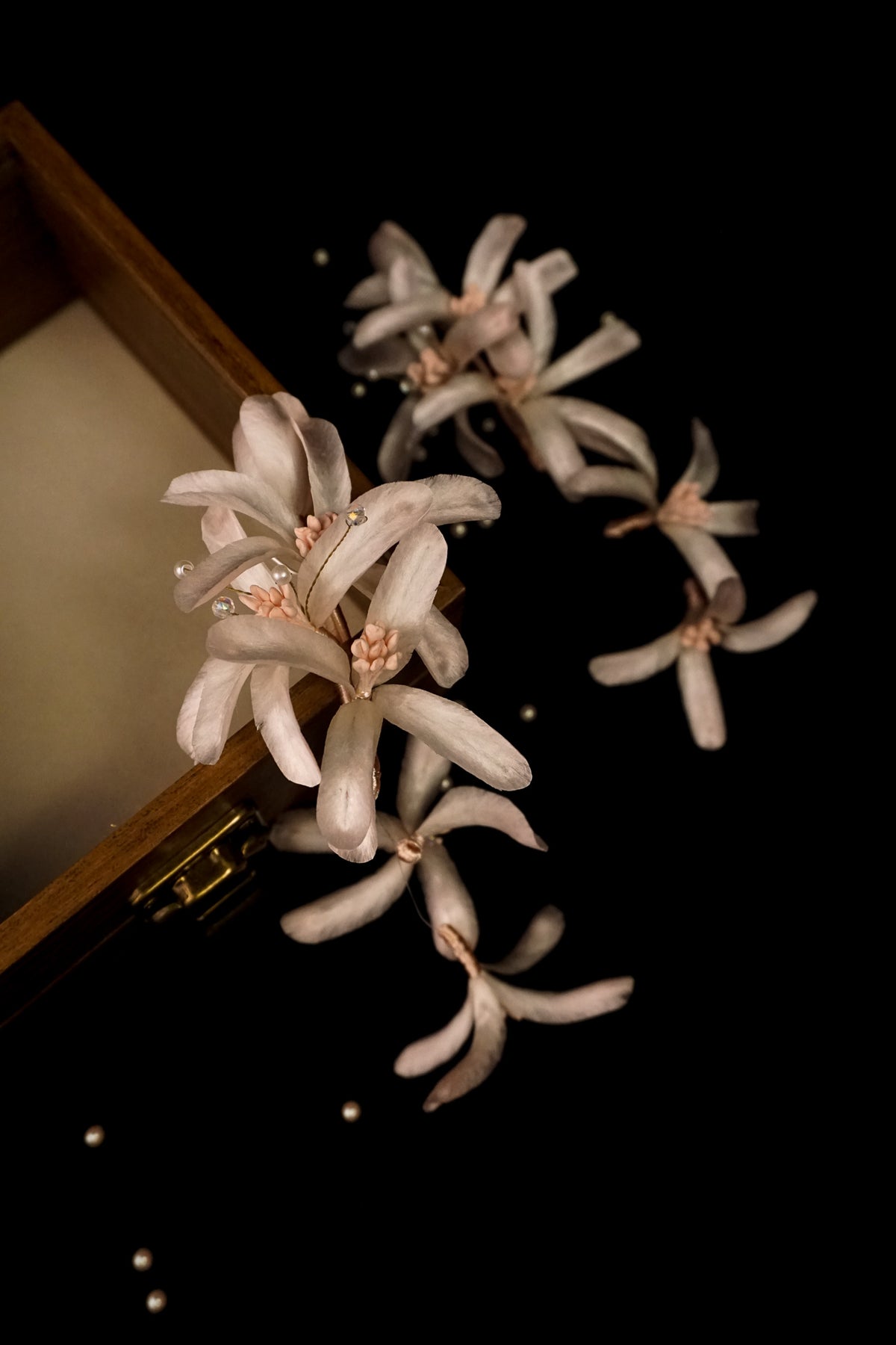 Pink & White Spider Lily Earrings