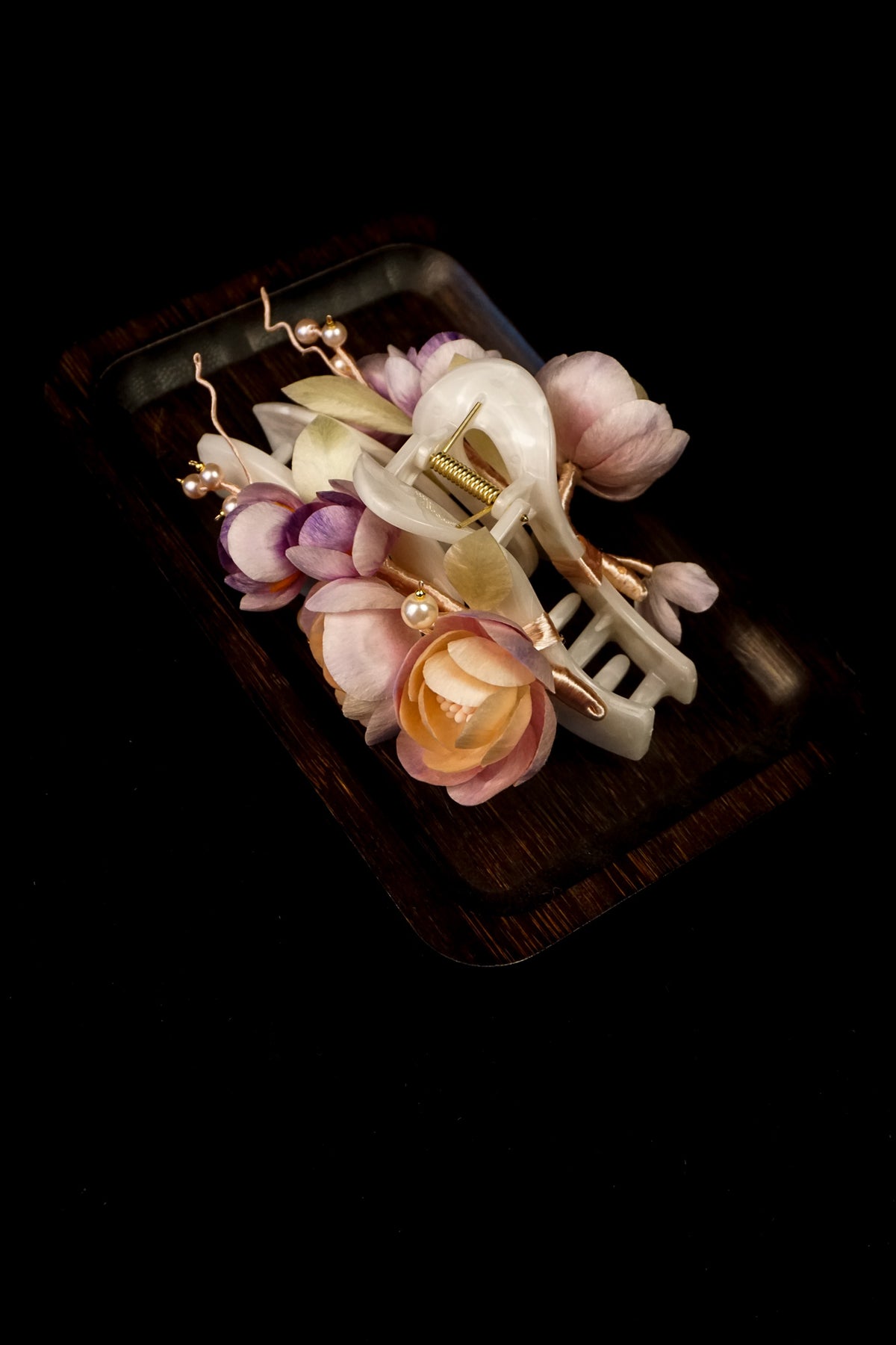 Pink & Purple Flower Claw Clip