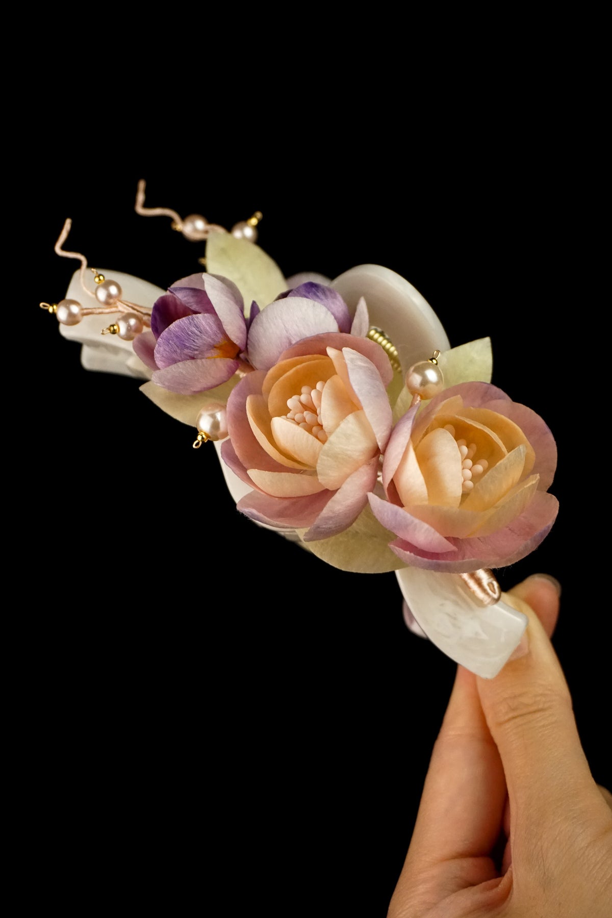 Pink & Purple Flower Claw Clip