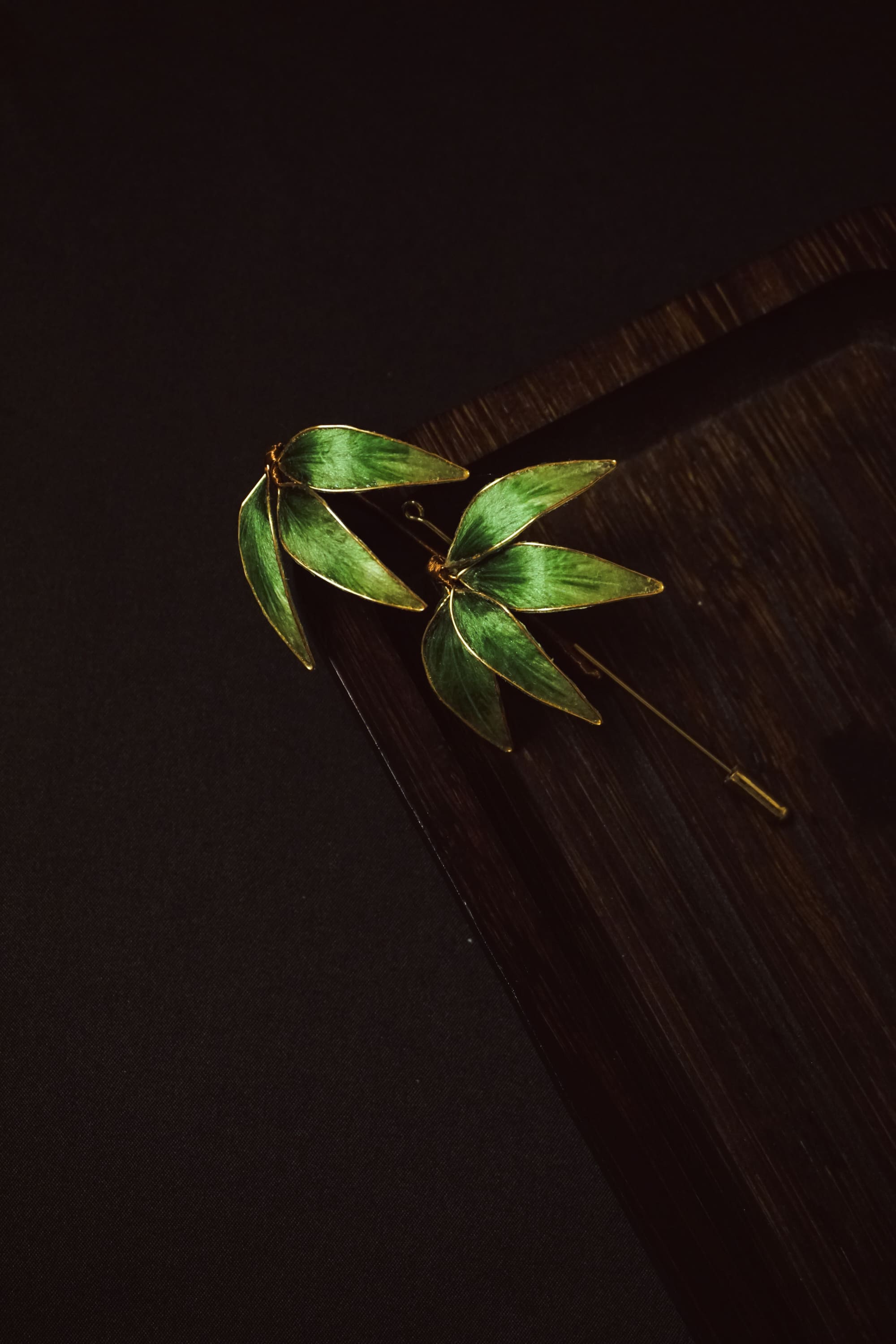 Bamboo Leaf Brooch