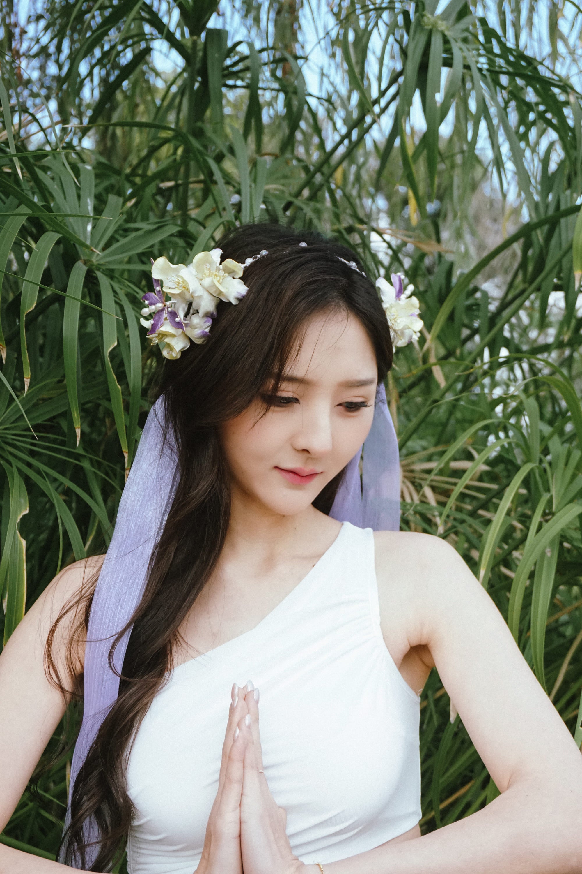 Purple Iris Butterfly Flower Crown