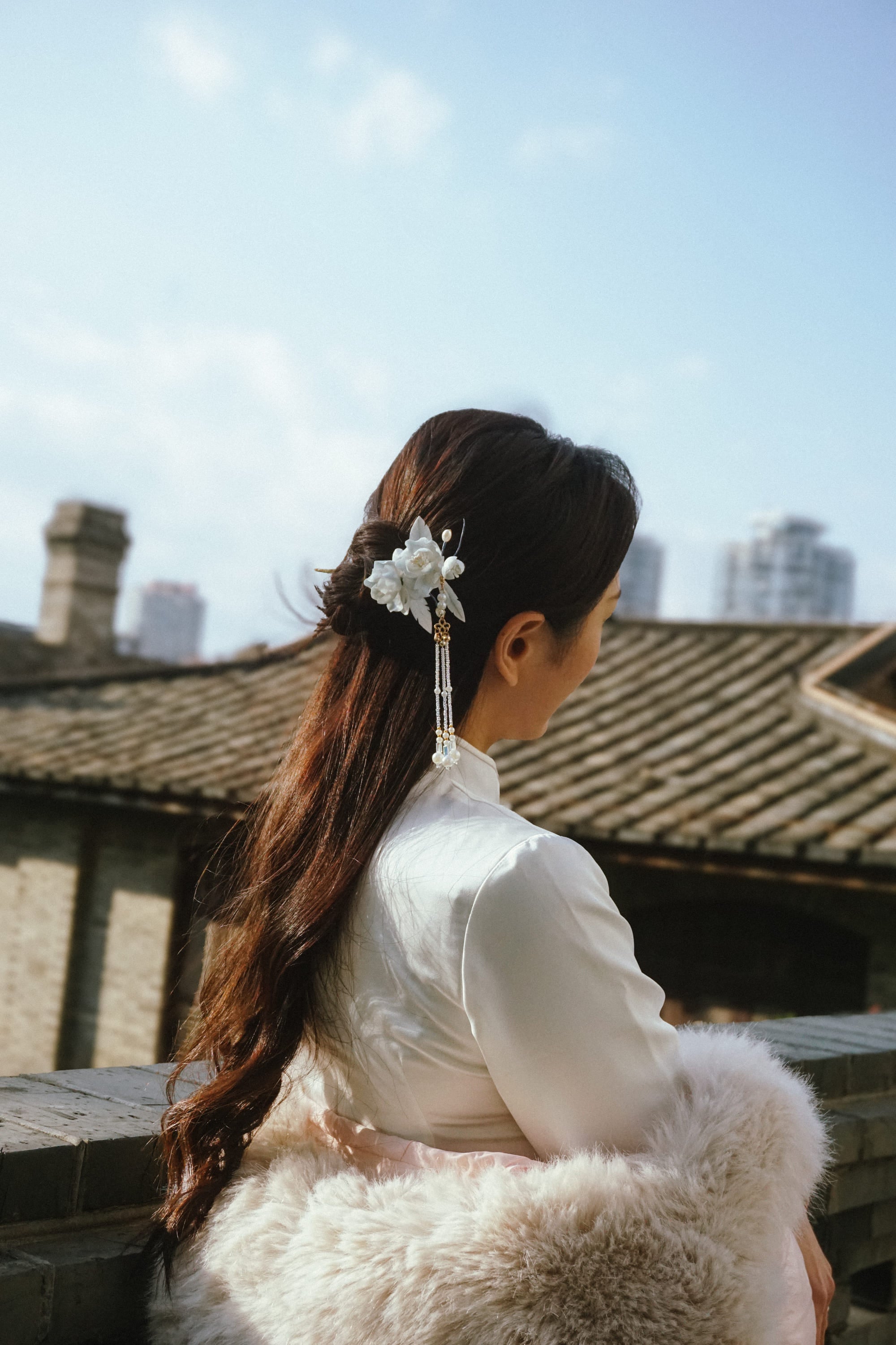 Blue Serenity Floral Hair Pin