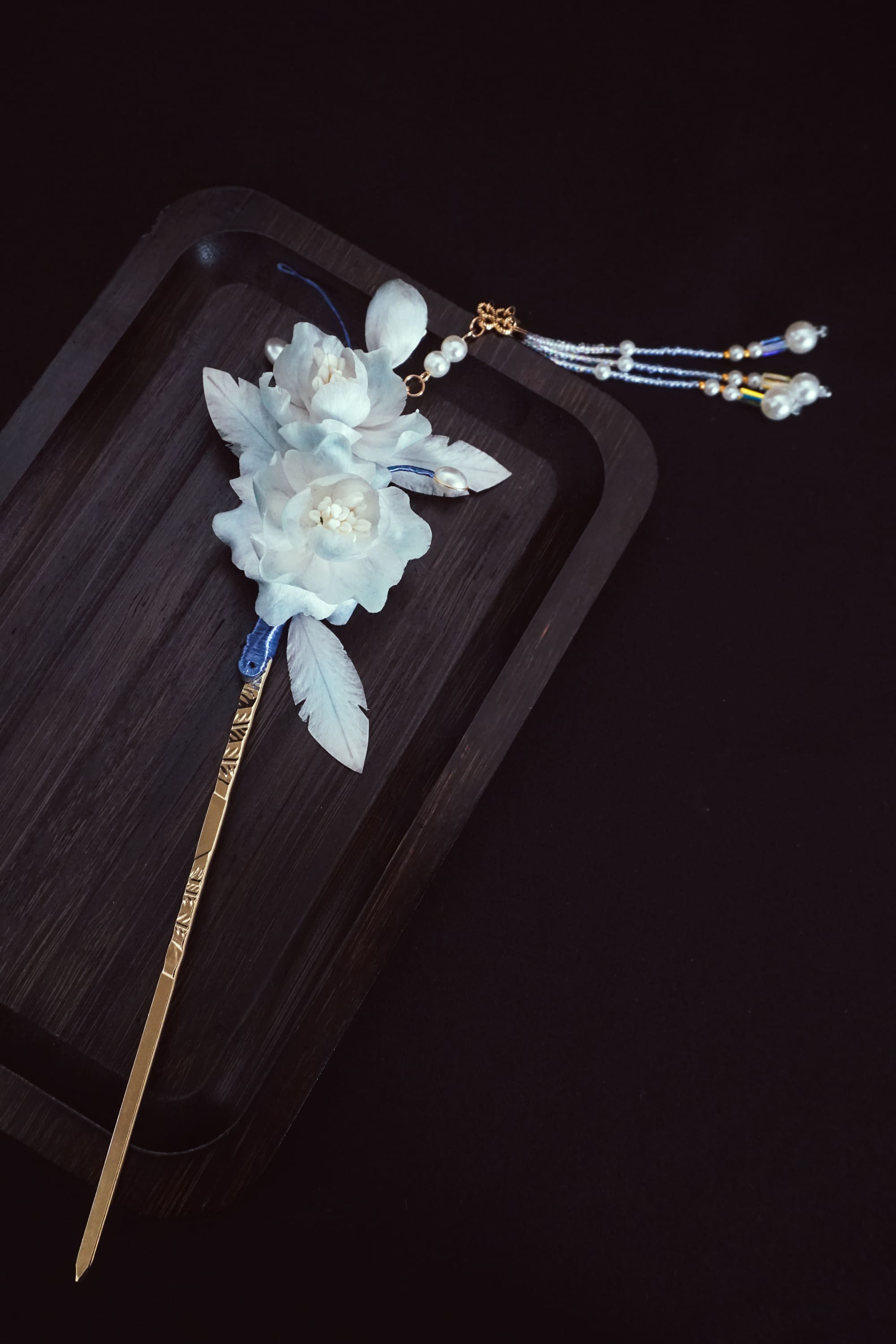 Blue Serenity Floral Hair Pin