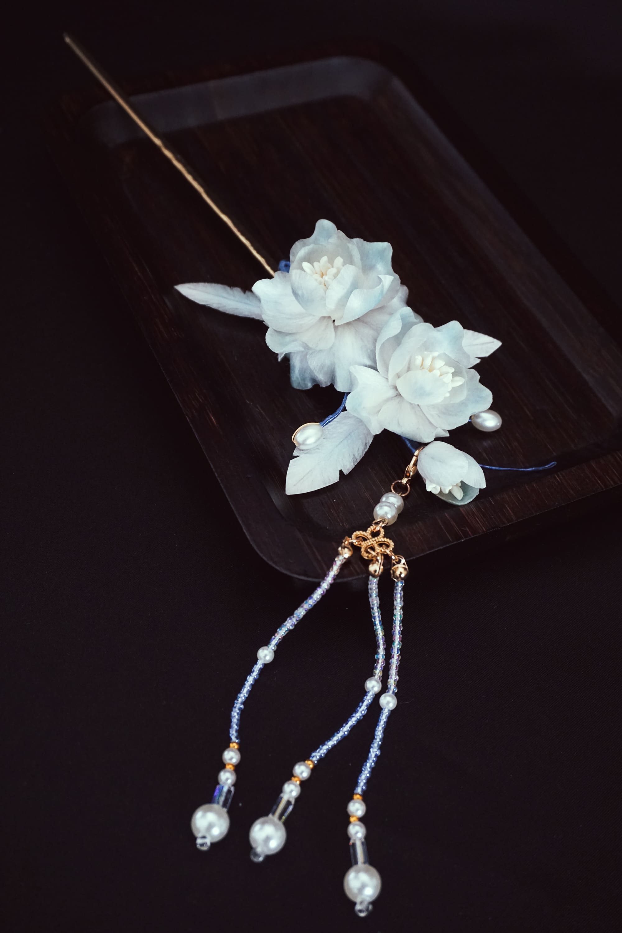 Blue Serenity Floral Hair Pin