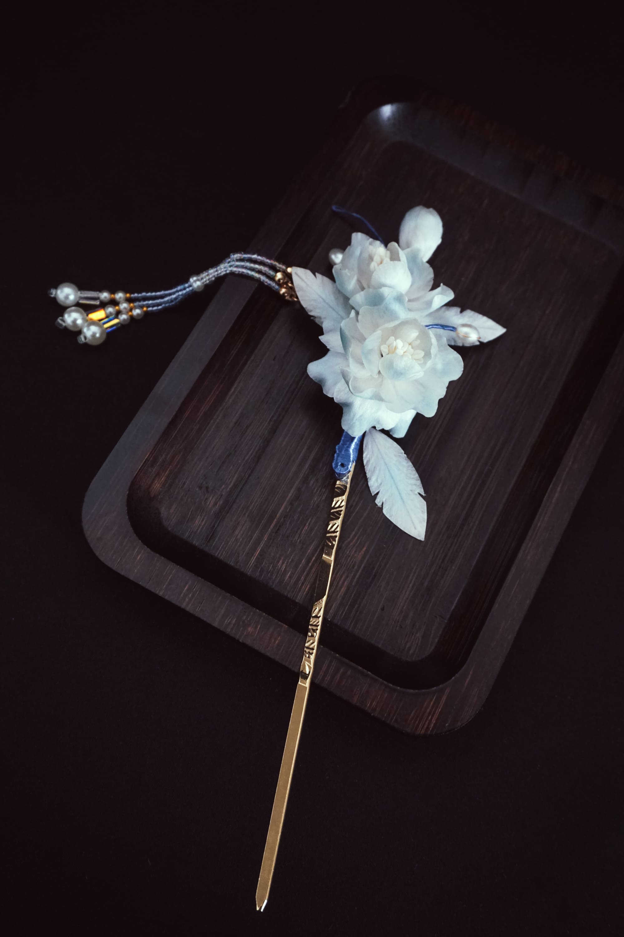 Blue Serenity Floral Hair Pin