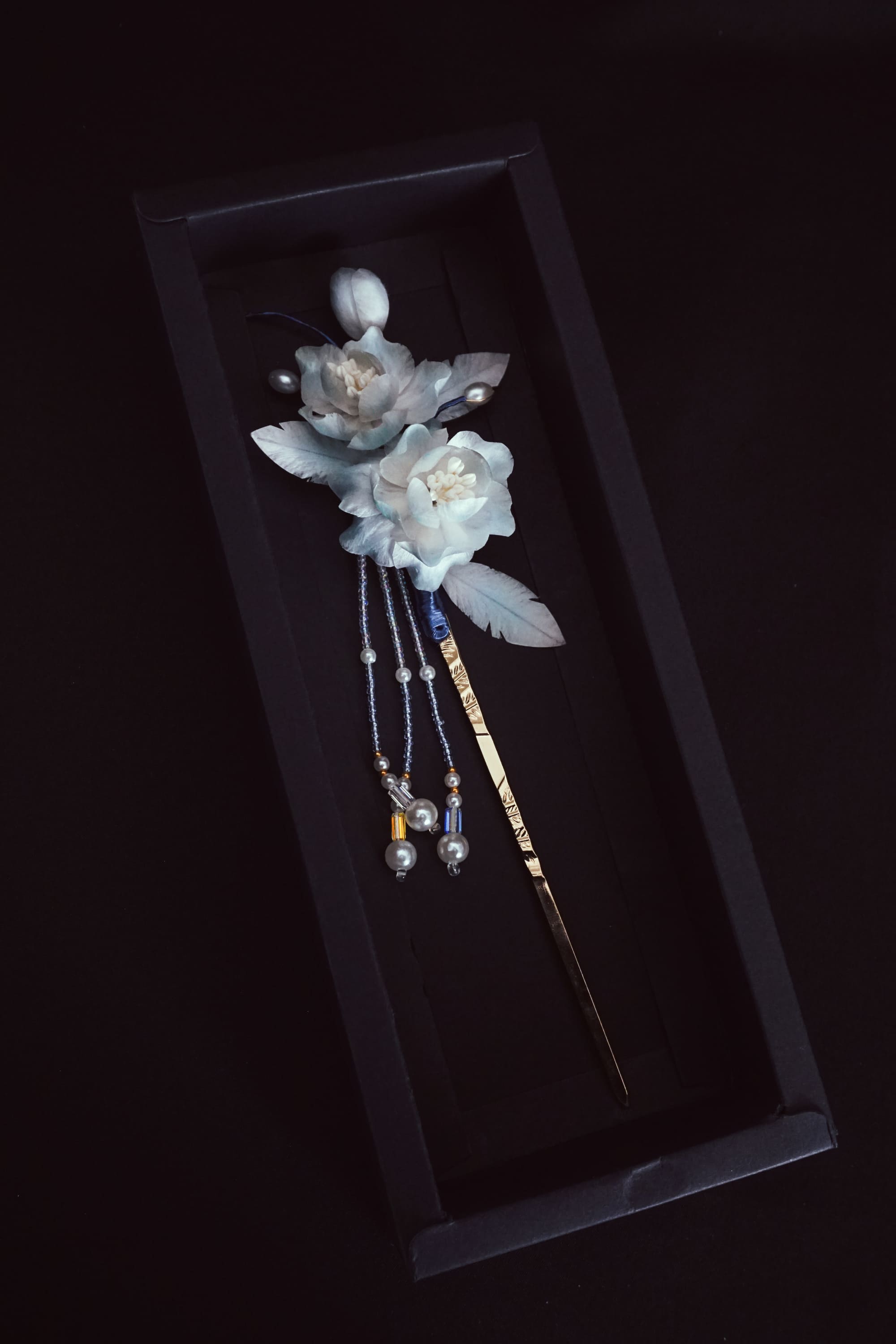 Blue Serenity Floral Hair Pin