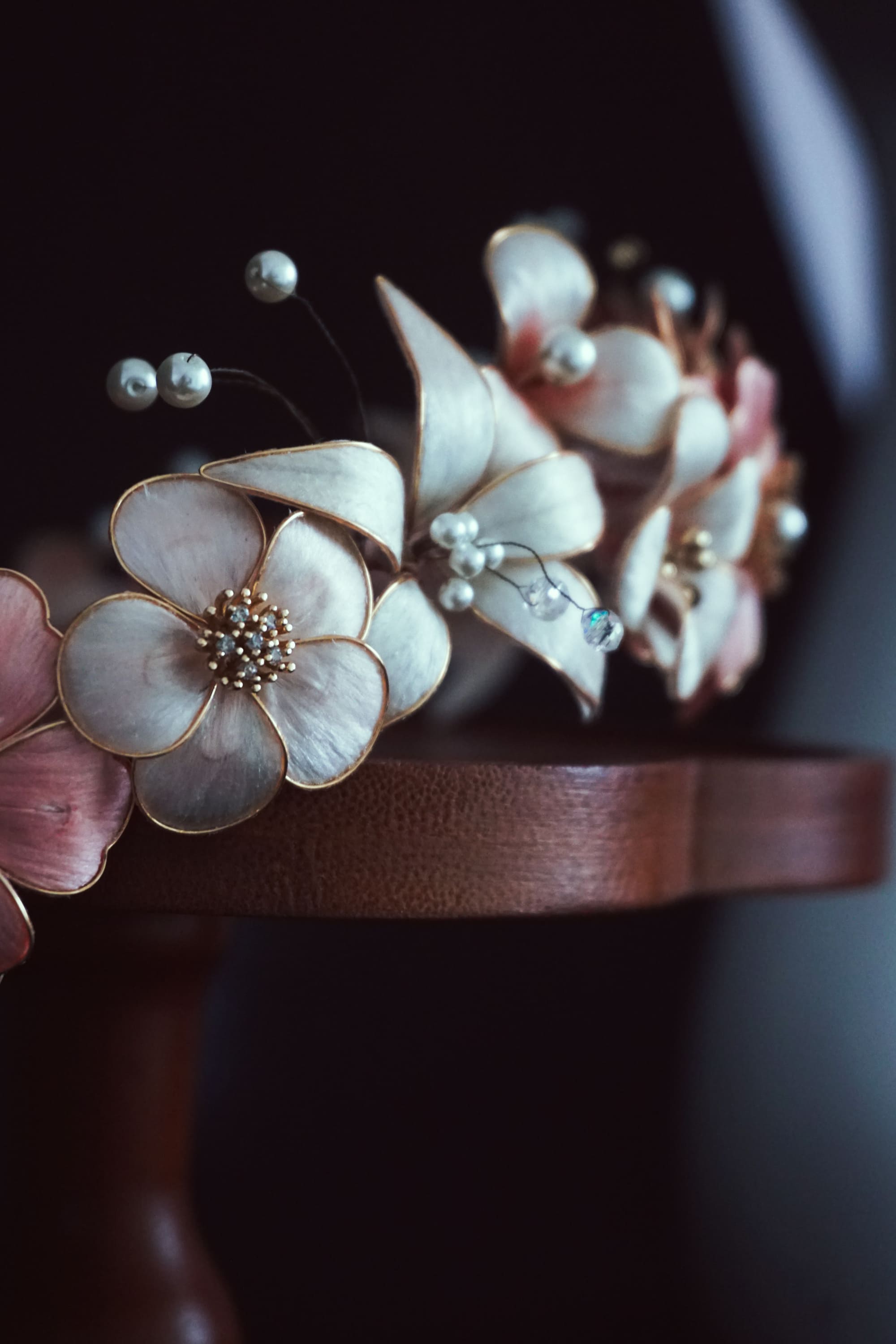 Enamel Pink Flower Crown