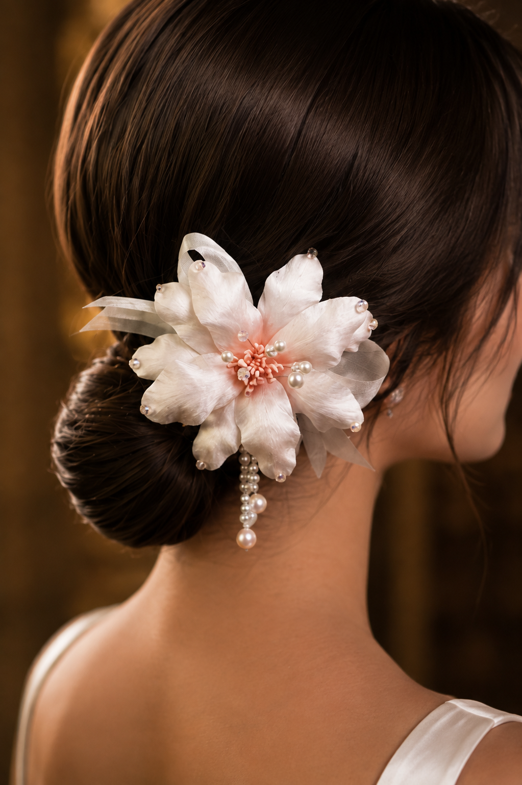 Handmade Cherry Blossom Pink Lily Hair Clip