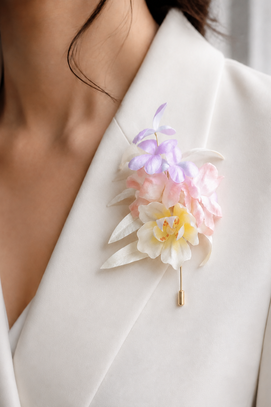 Pastel Orchid Brooch