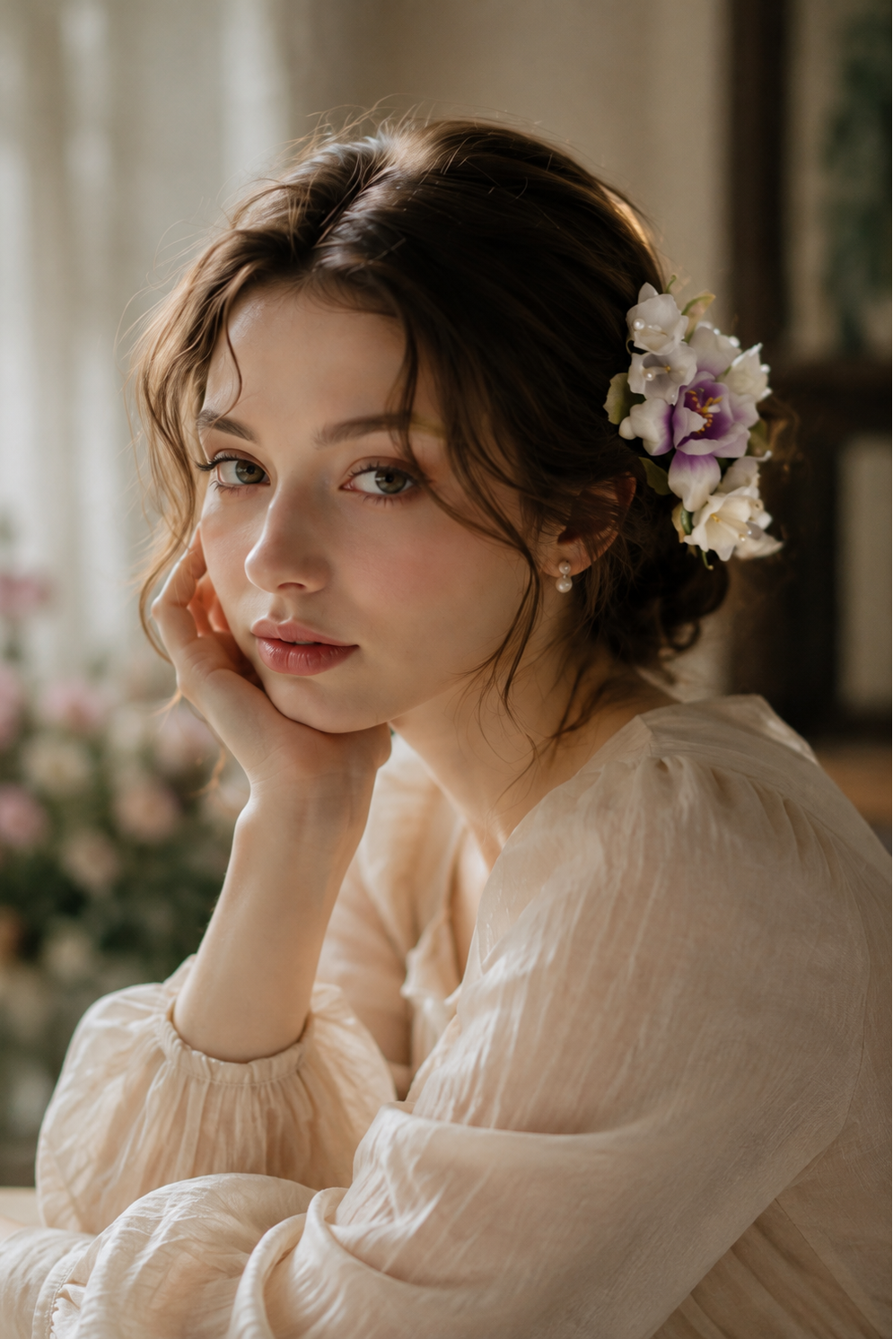 Purple Freesia Hairpiece
