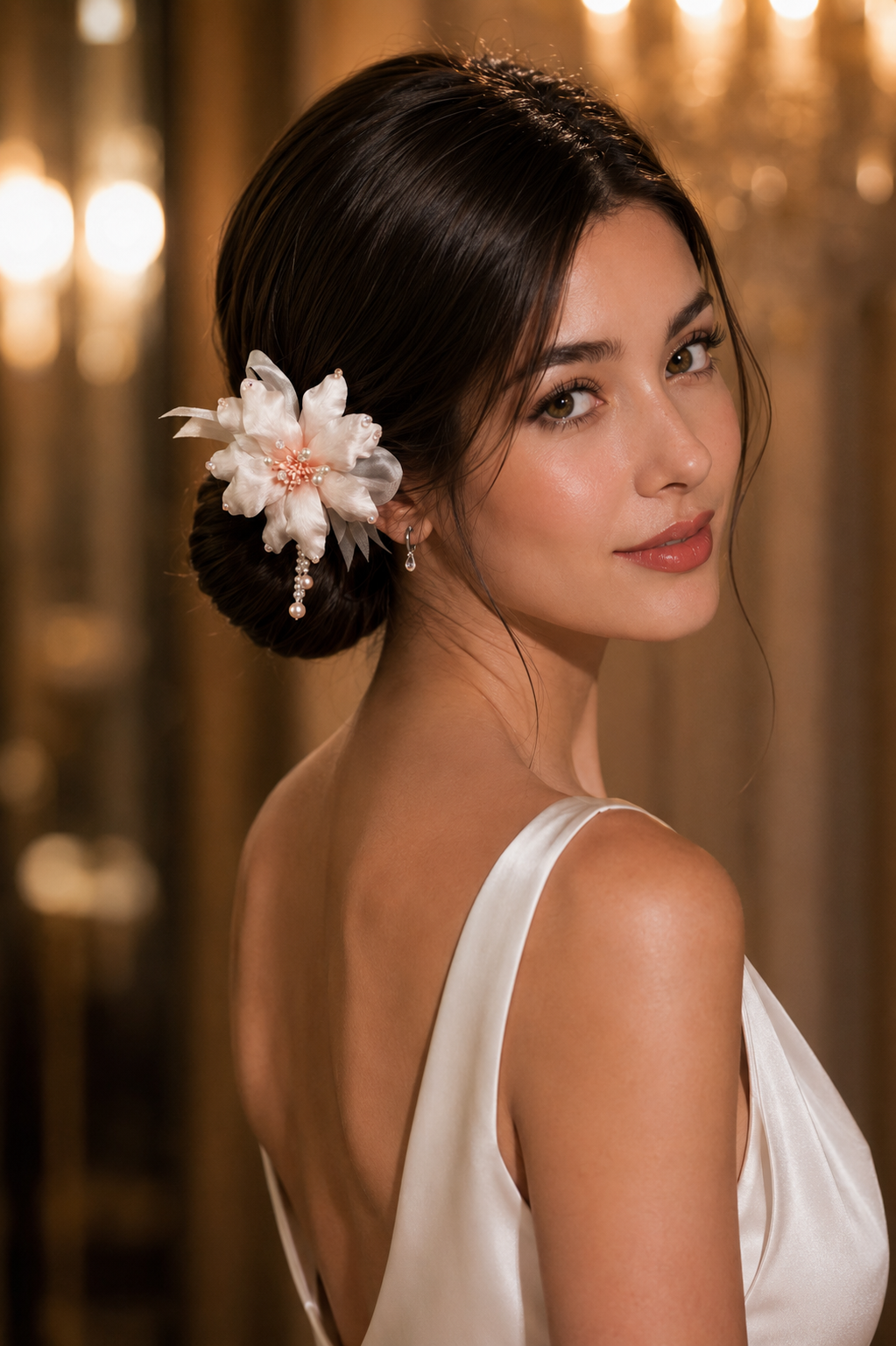 Handmade Cherry Blossom Pink Lily Hair Clip