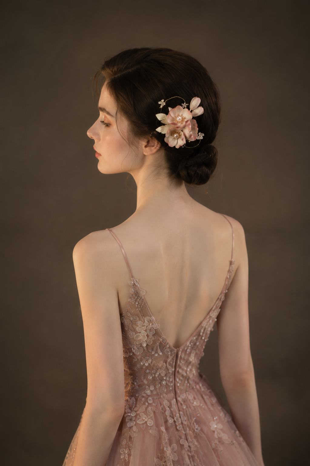 Handmade Peach Blossom Velvet Flower Hairpin