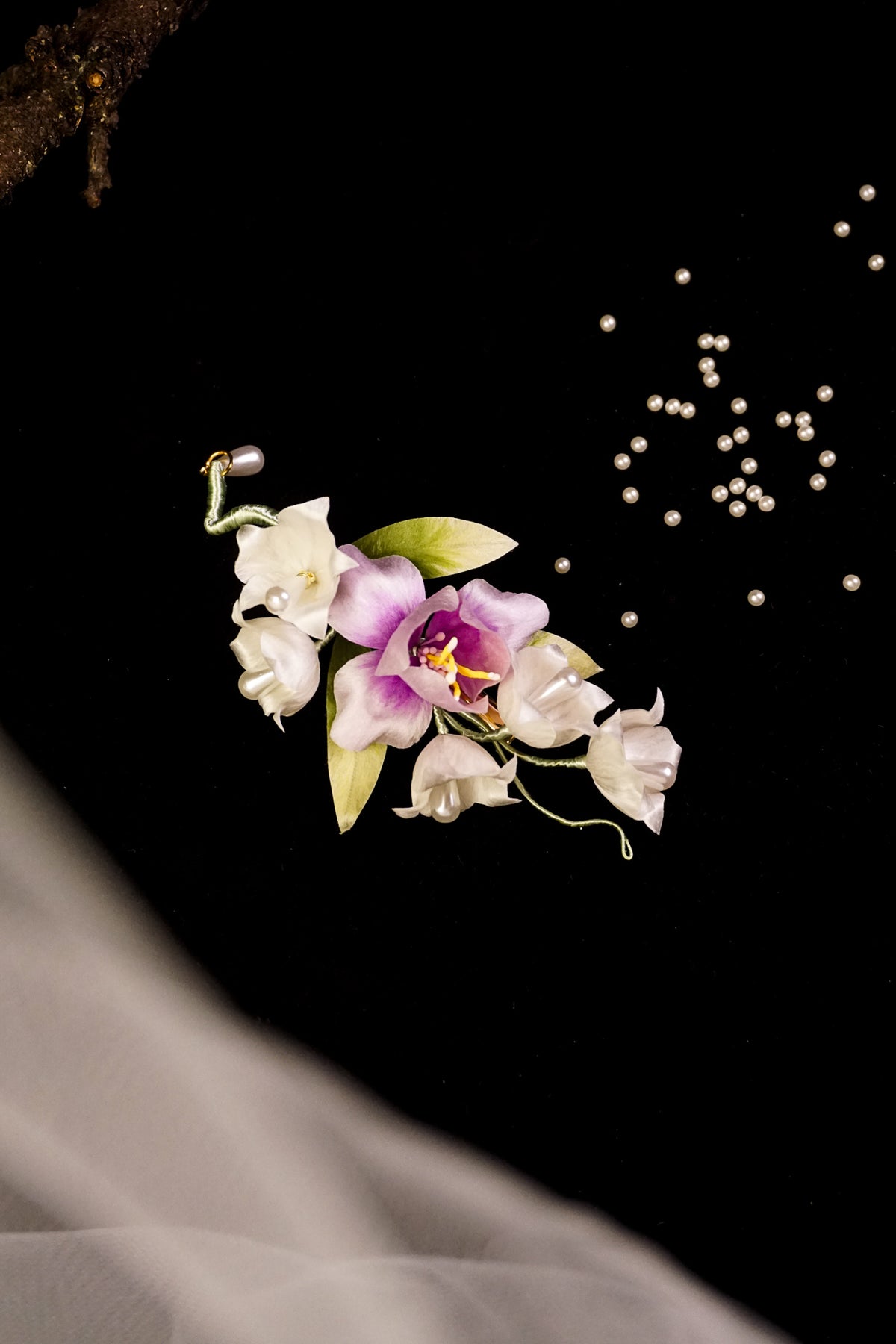 Purple Freesia Hairpiece