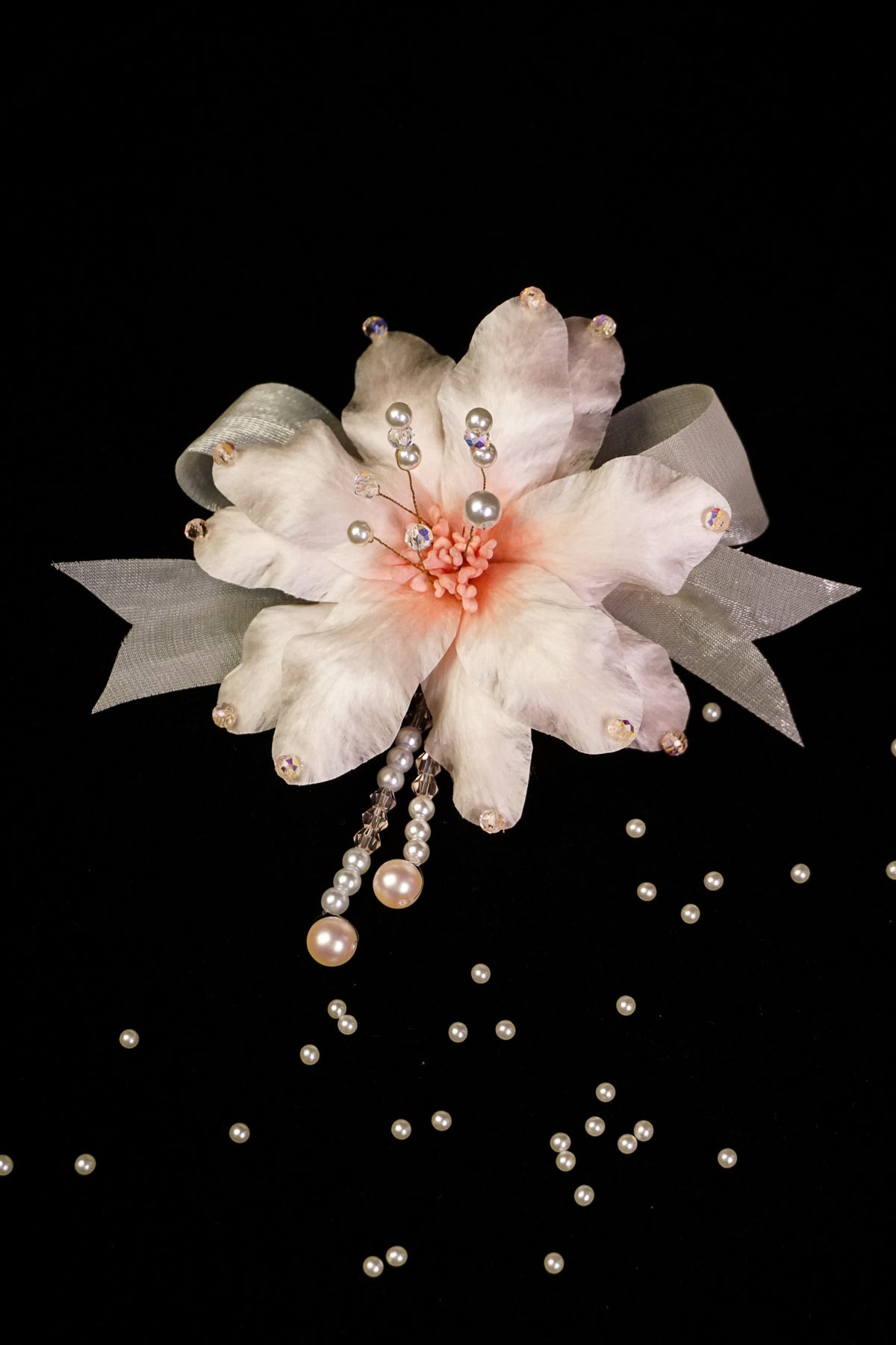 Handmade Cherry Blossom Pink Lily Hair Clip