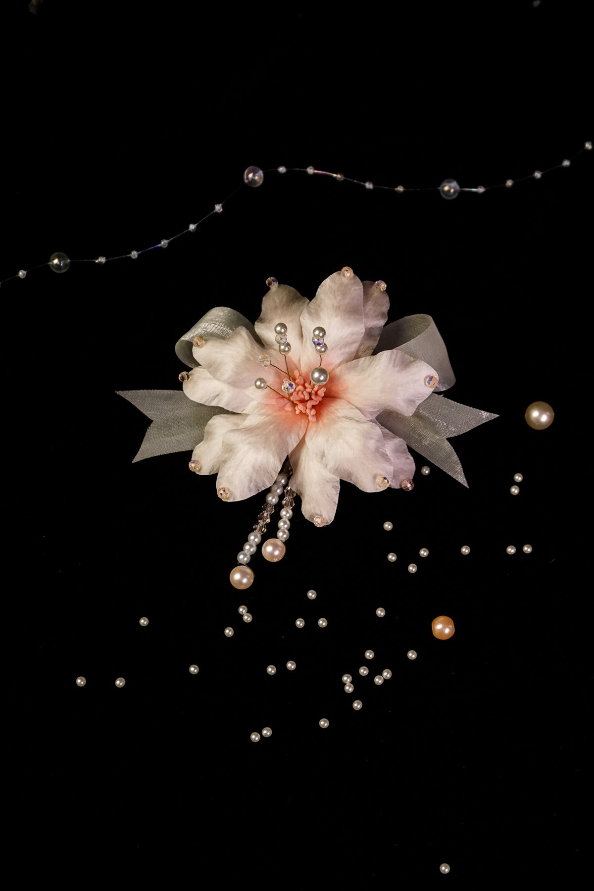 Handmade Cherry Blossom Pink Lily Hair Clip