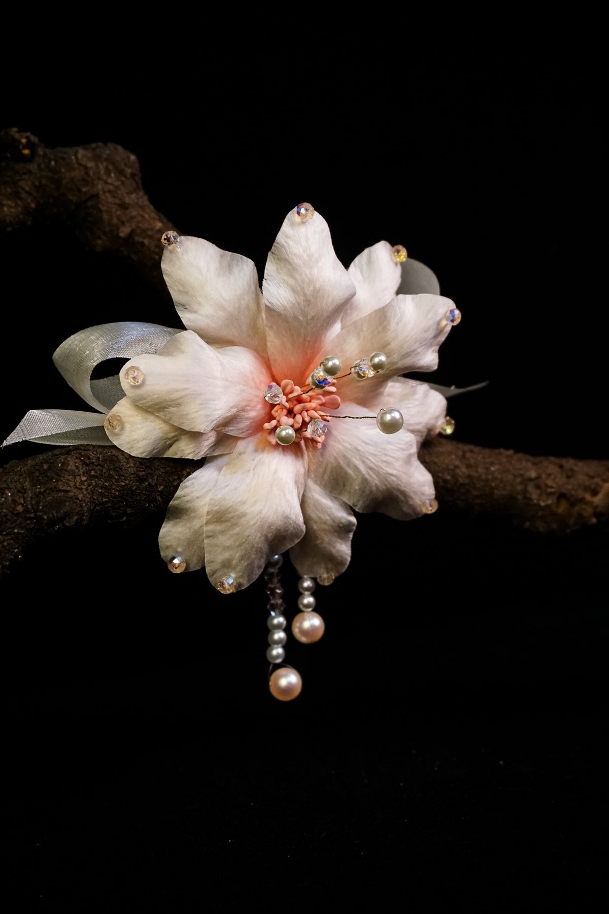 Handmade Cherry Blossom Pink Lily Hair Clip
