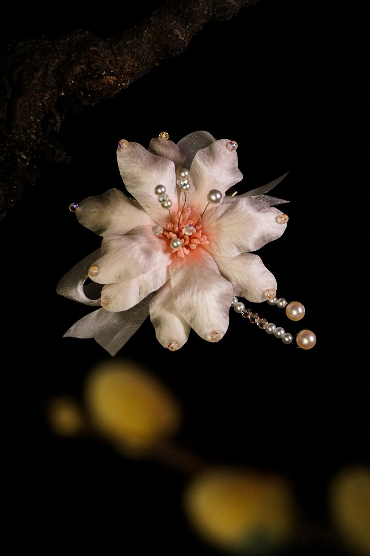 Handmade Cherry Blossom Pink Lily Hair Clip