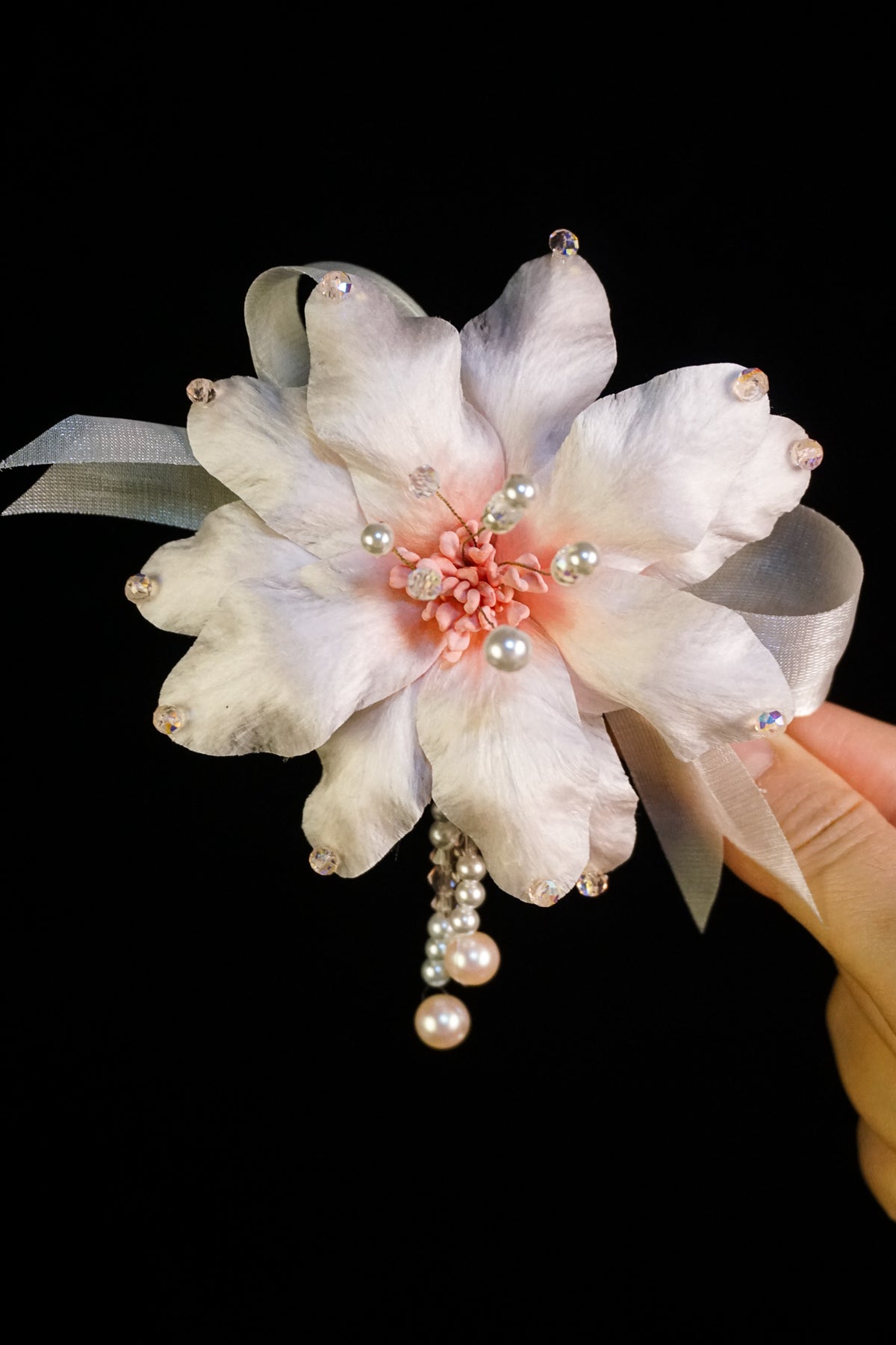 Handmade Cherry Blossom Pink Lily Hair Clip