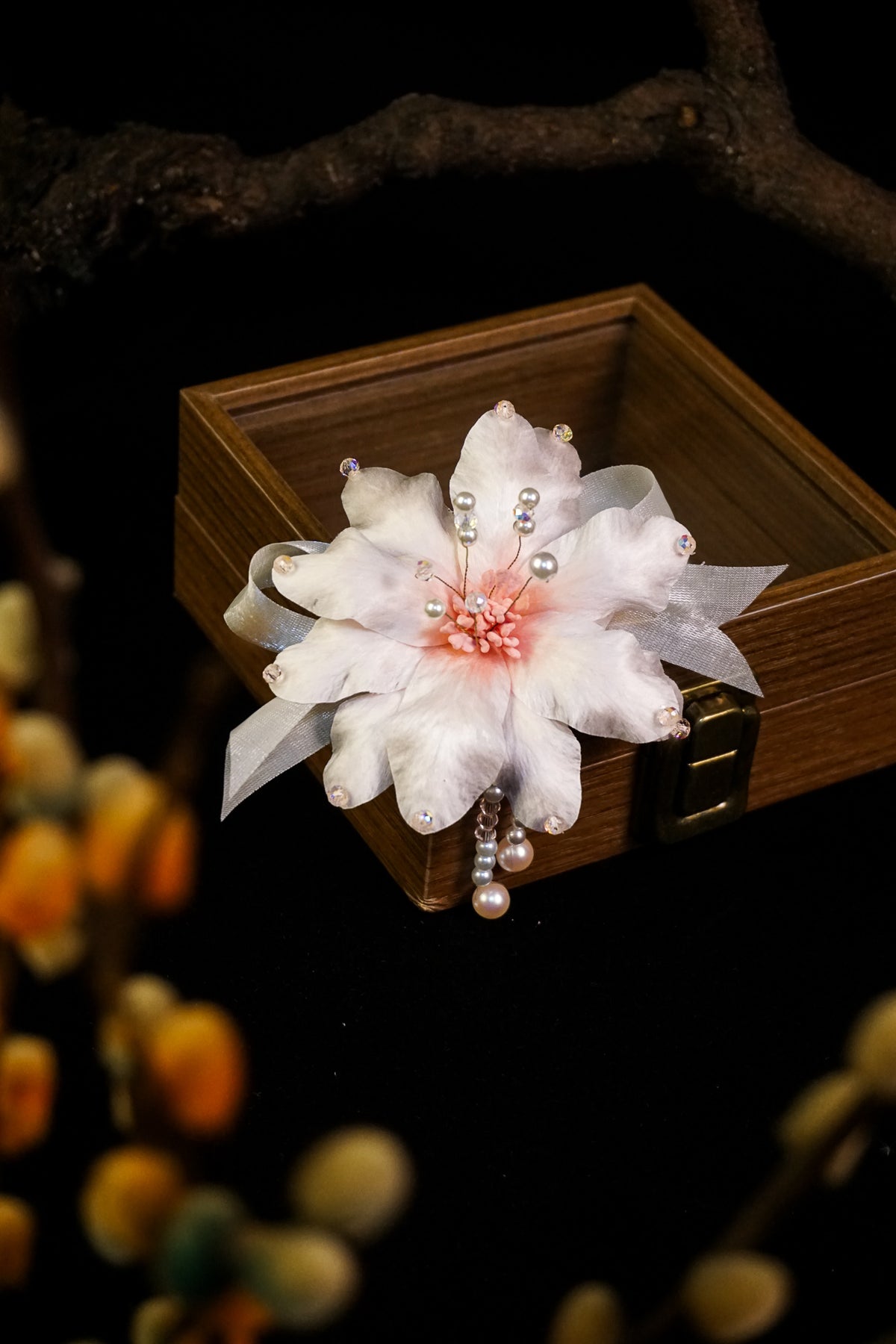 Handmade Cherry Blossom Pink Lily Hair Clip