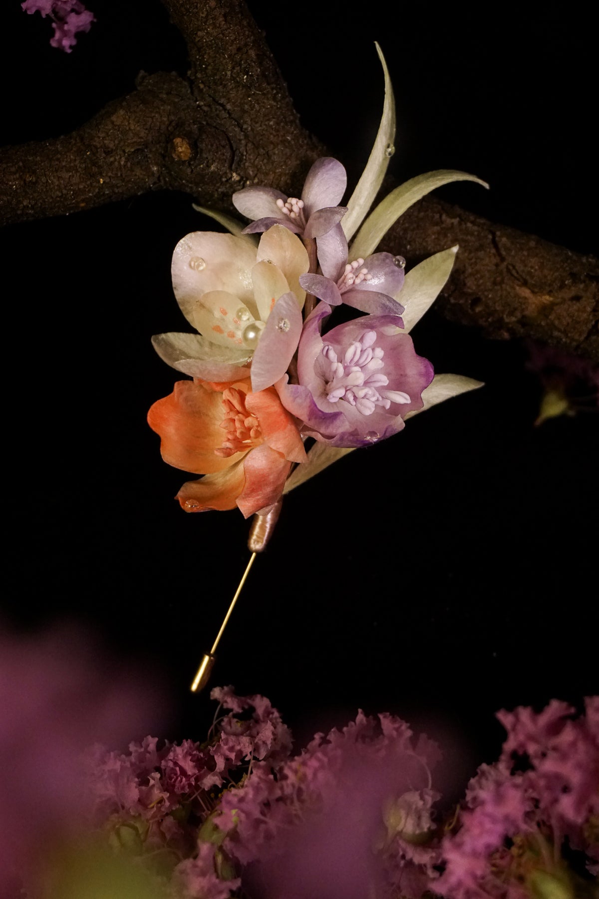 Handmade Pastel Floral Bouquet Brooch