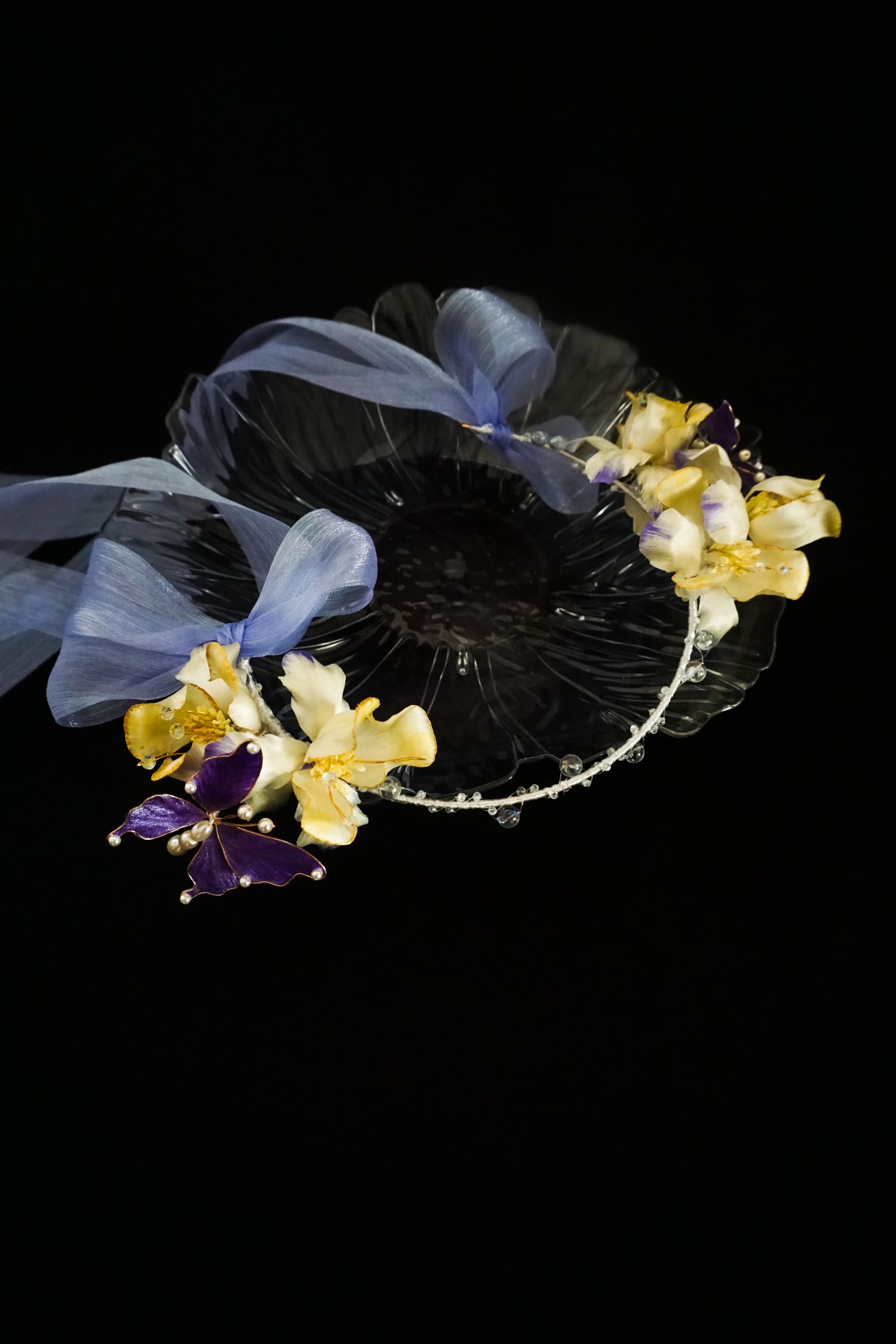 Purple Iris Butterfly Flower Crown