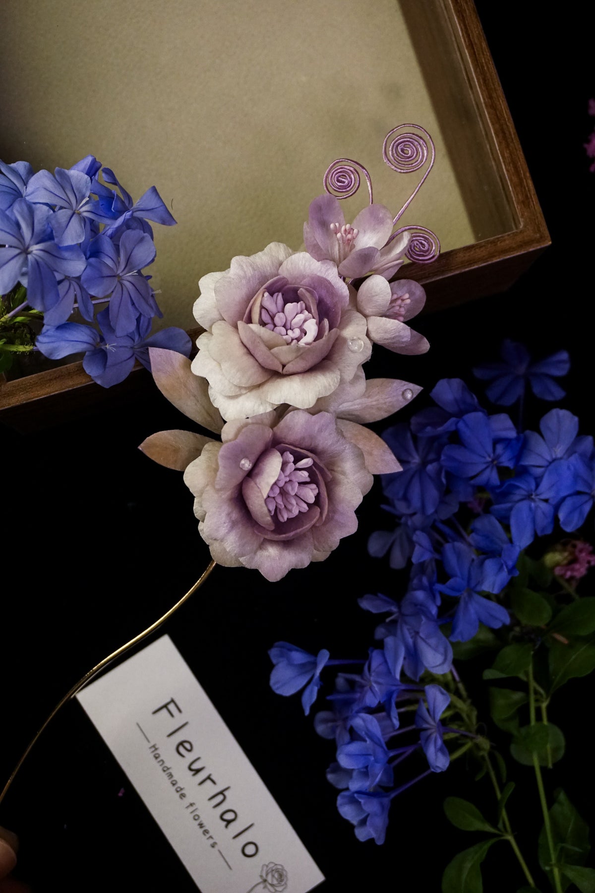 Handmade Lavender Peony Floral Hairpin