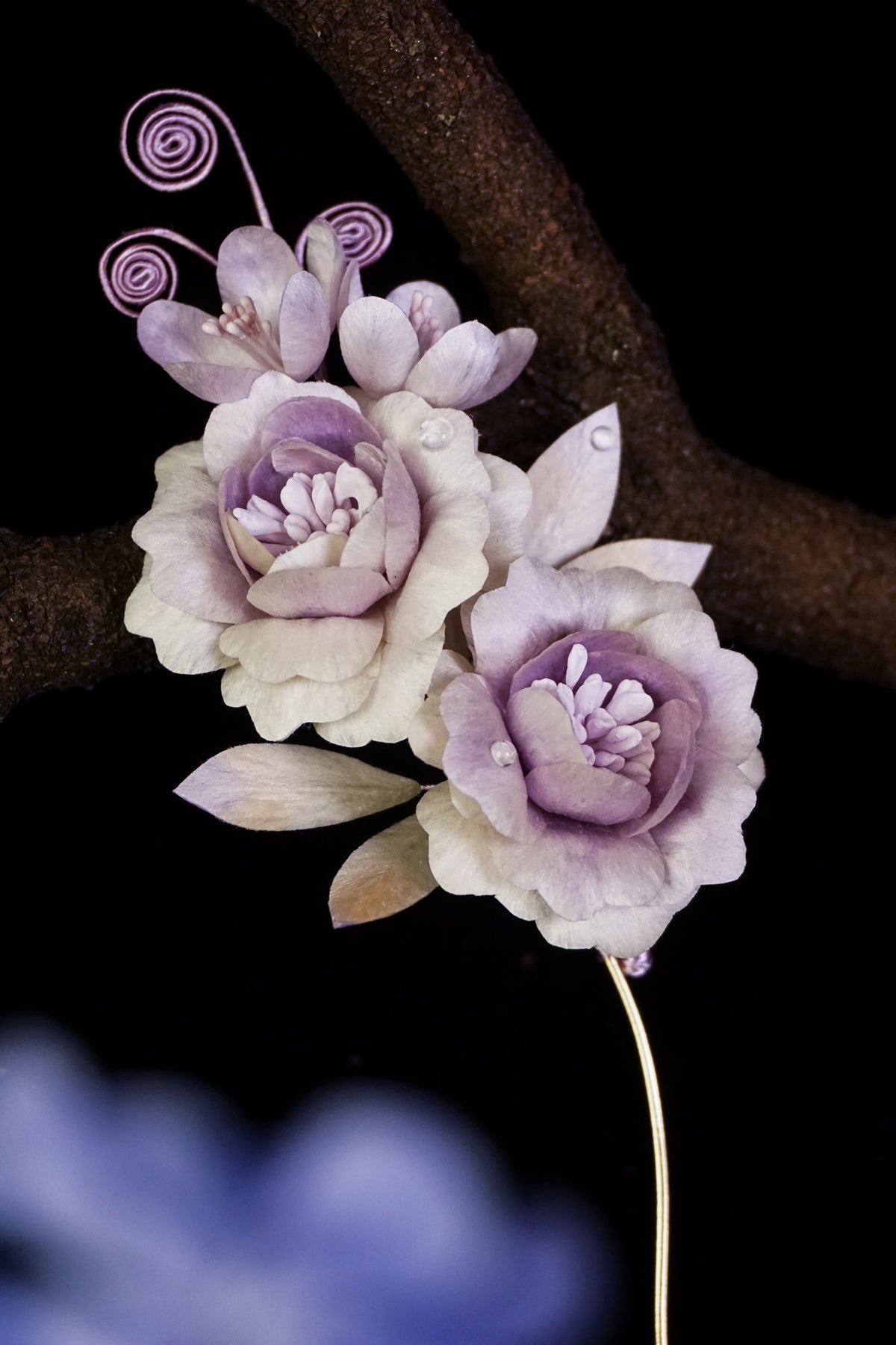 Handmade Lavender Peony Floral Hairpin