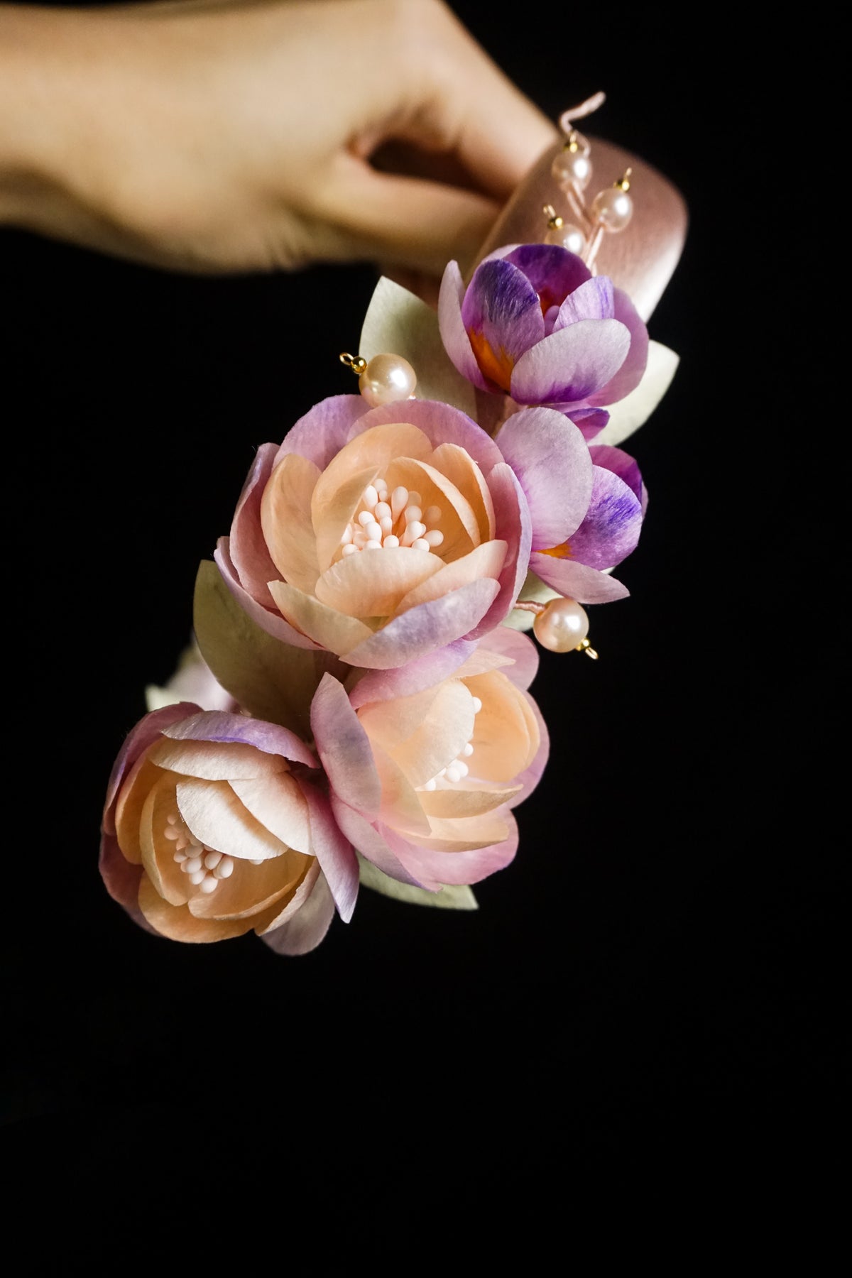 Handmade Silk Camellia Floral Headband