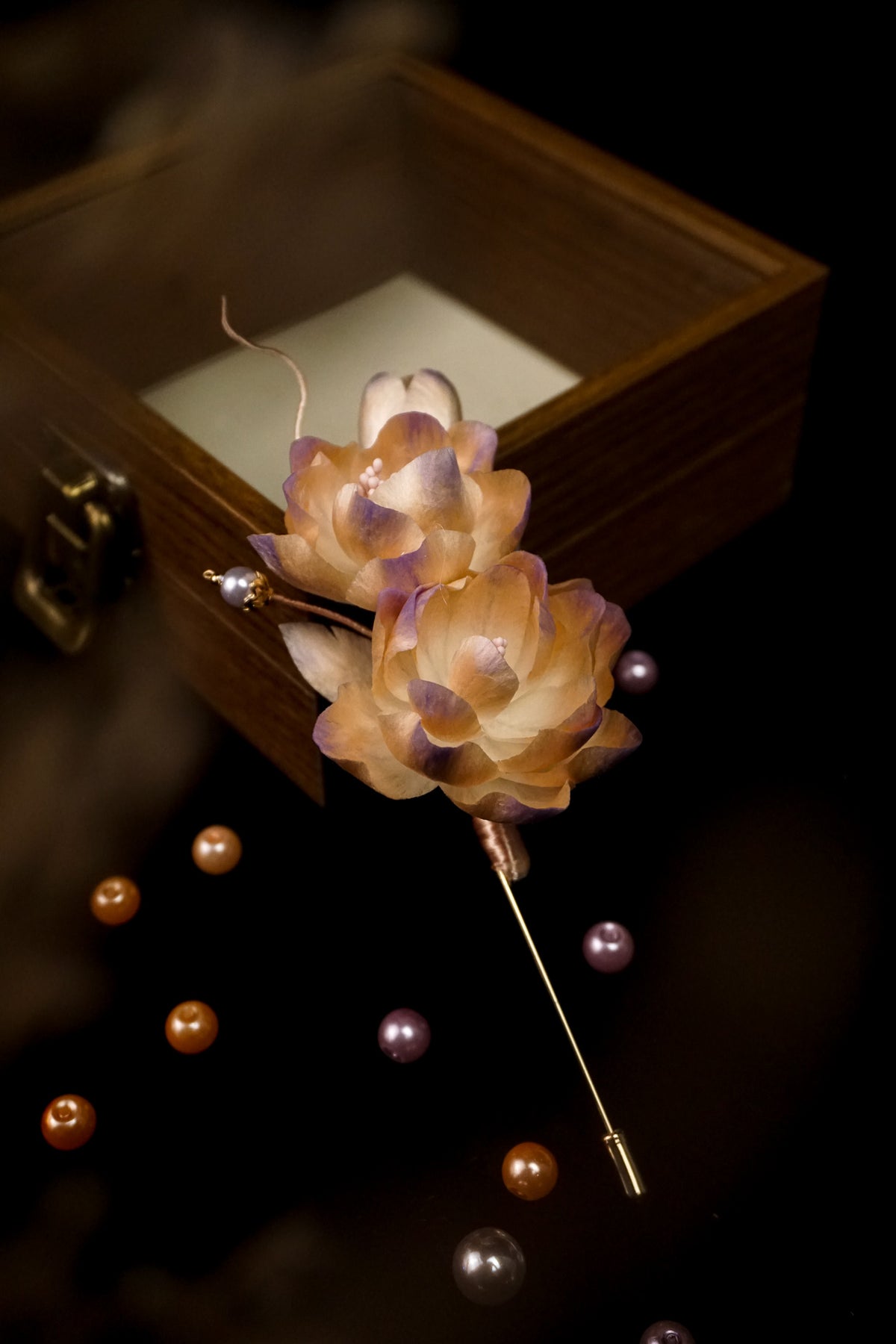 Pink & Purple Rose Brooch