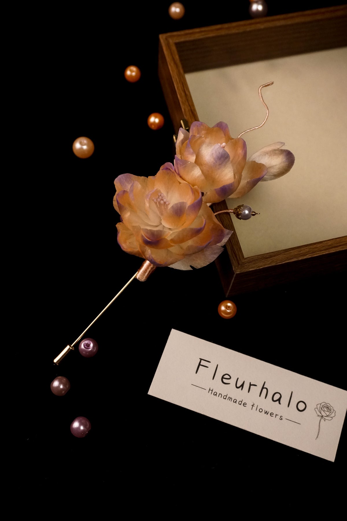 Pink & Purple Rose Brooch