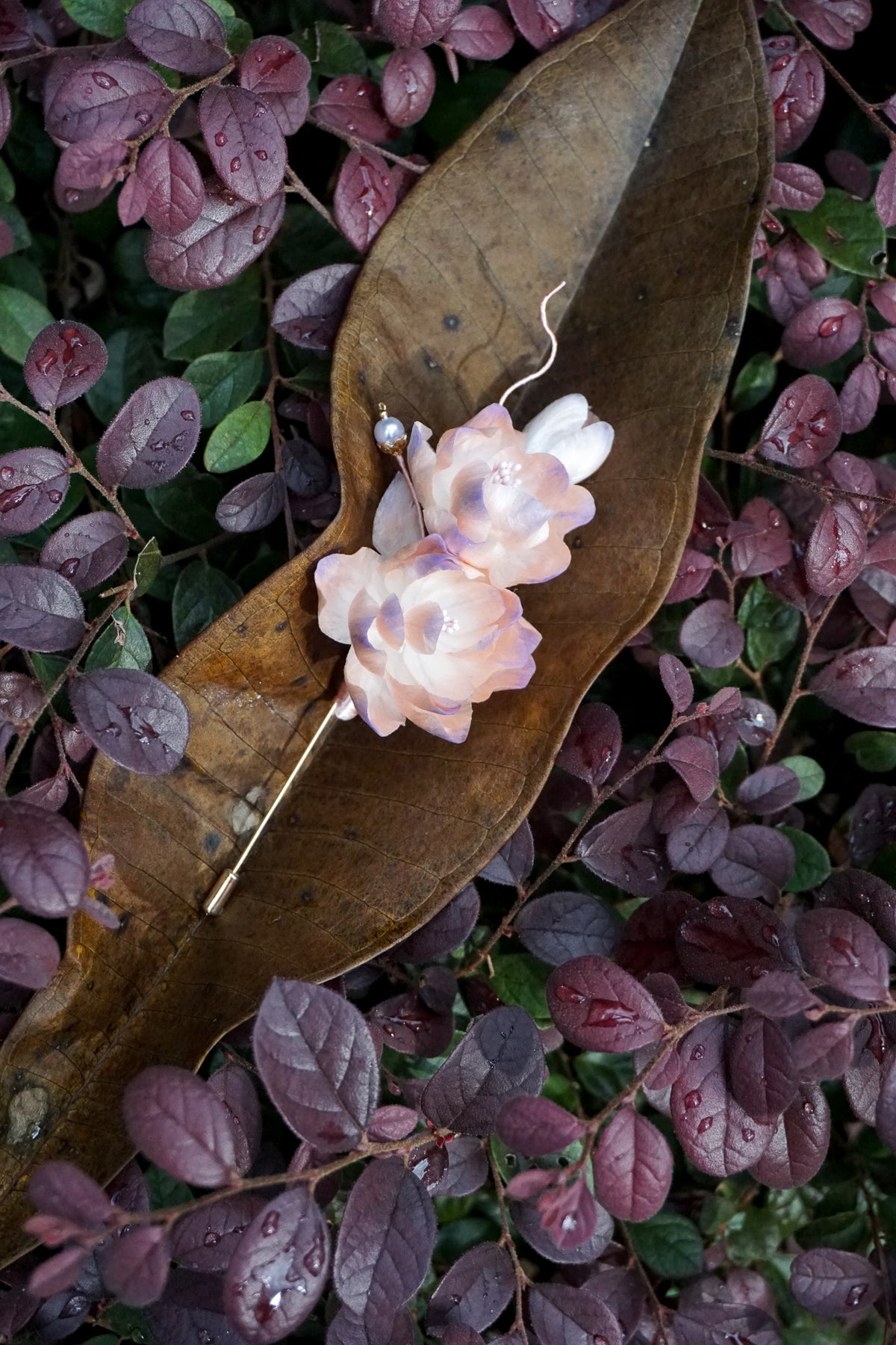 Pink & Purple Rose Brooch