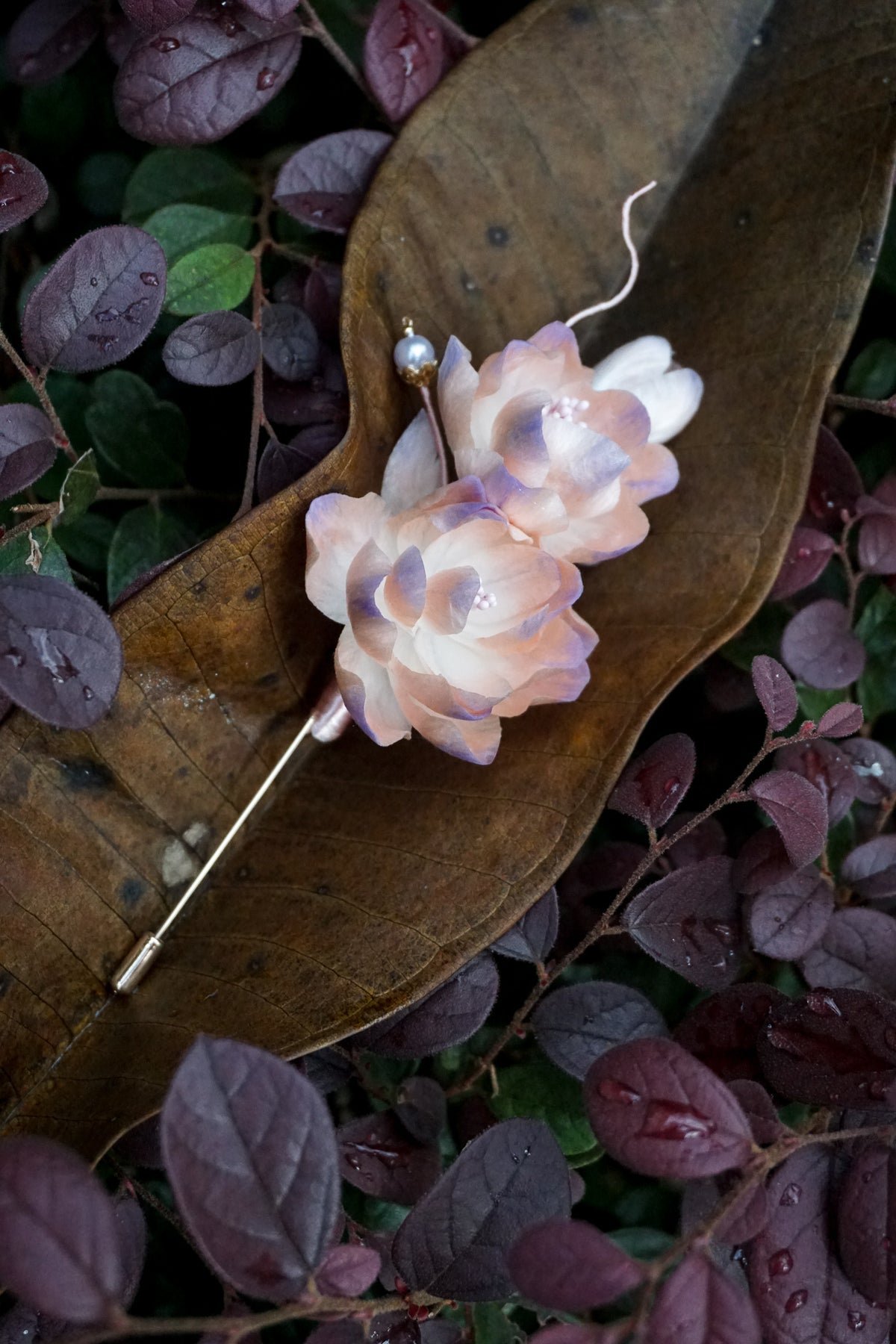 Pink & Purple Rose Brooch