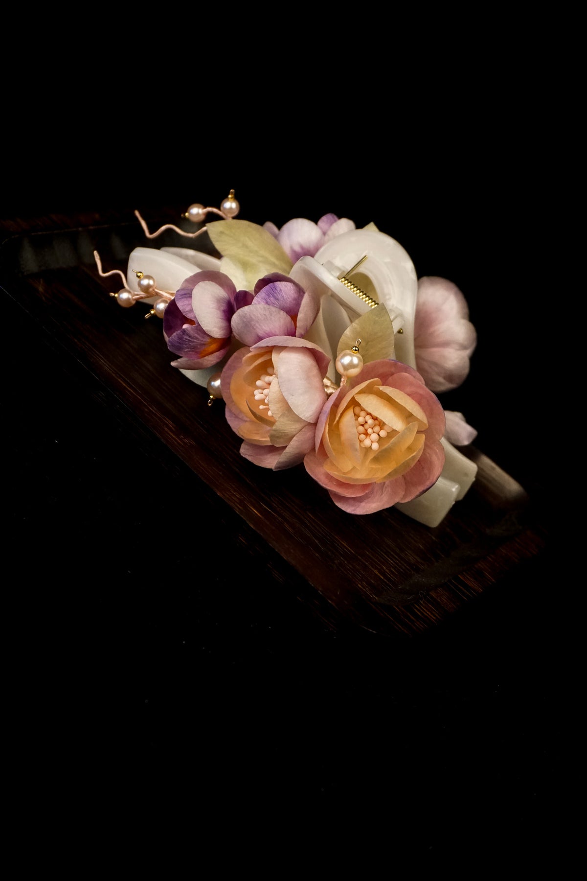 Pink & Purple Flower Claw Clip