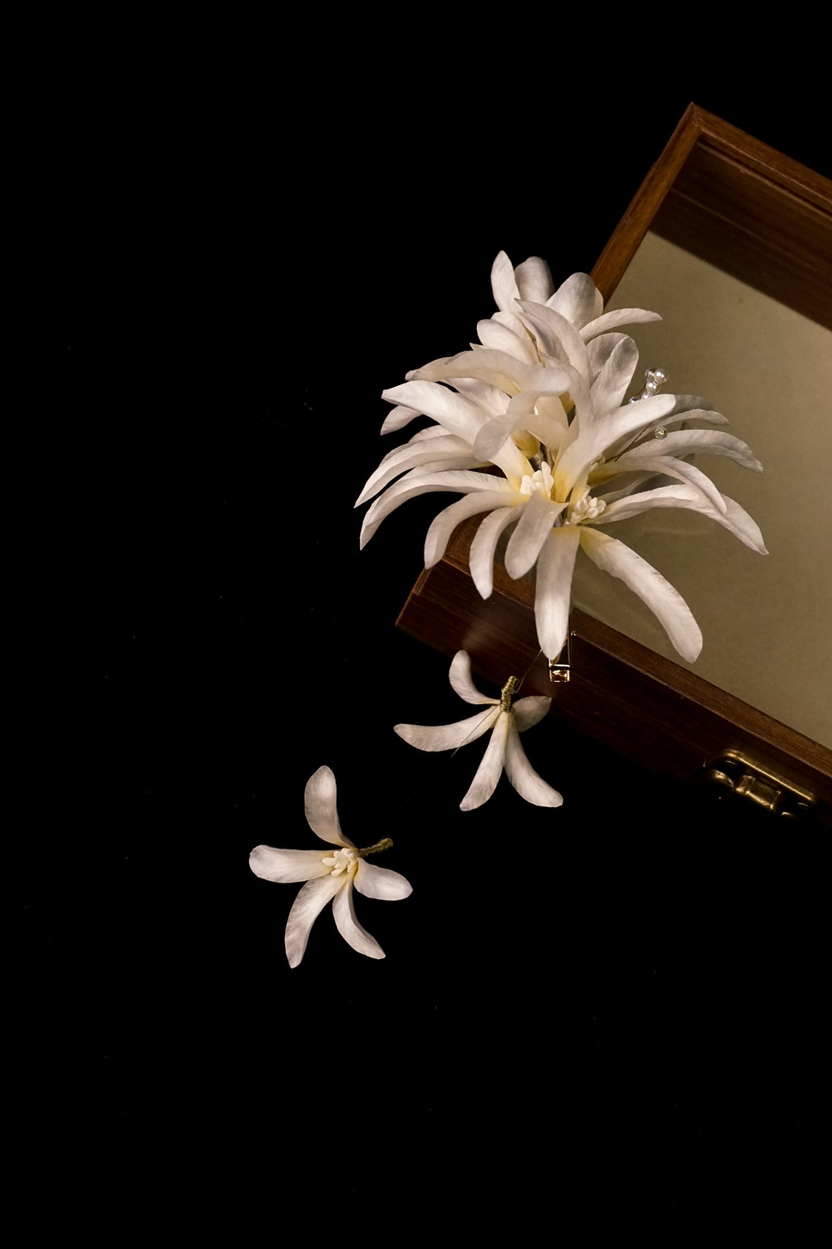 White Bridal Flower Hair Clip