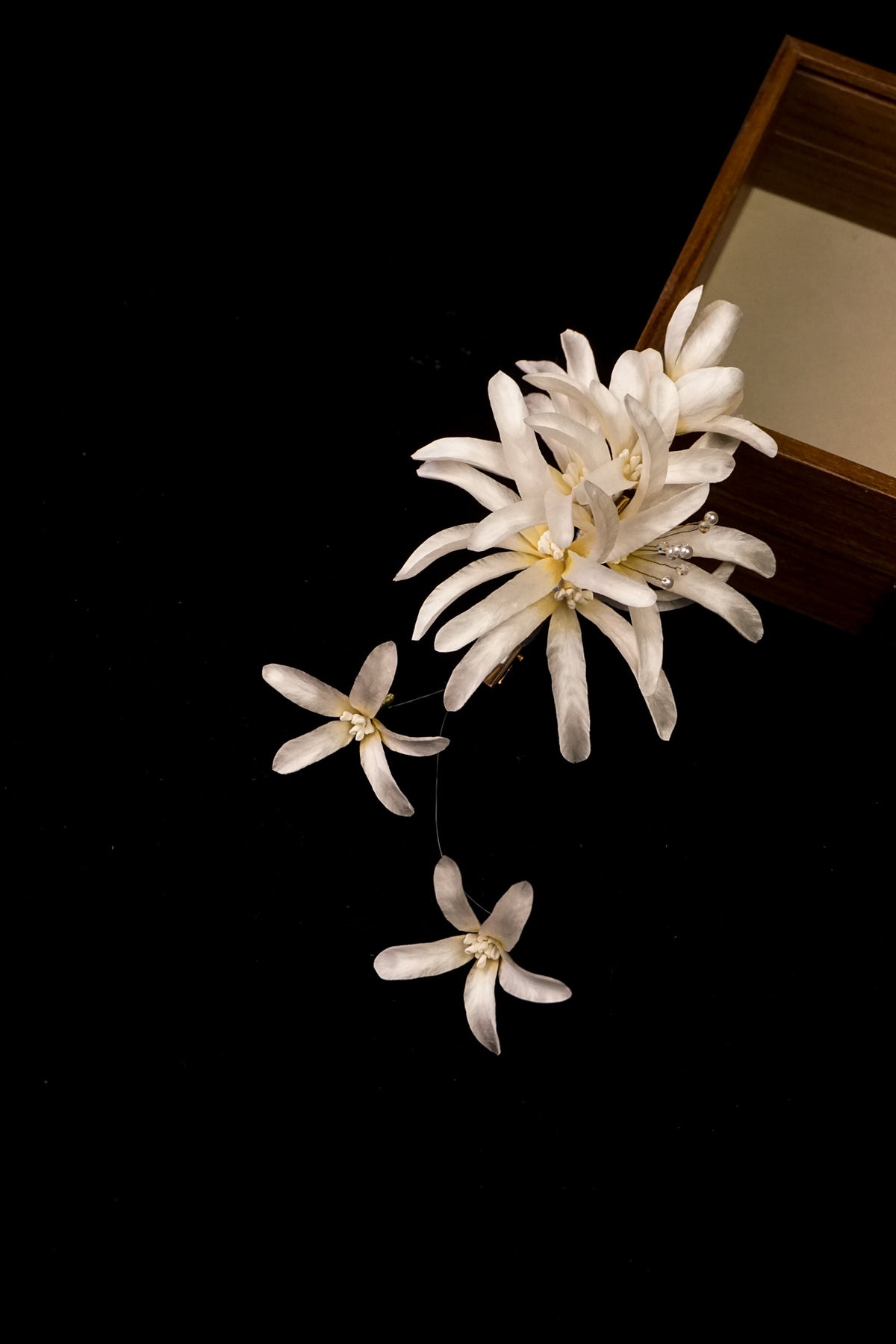 White Bridal Flower Hair Clip