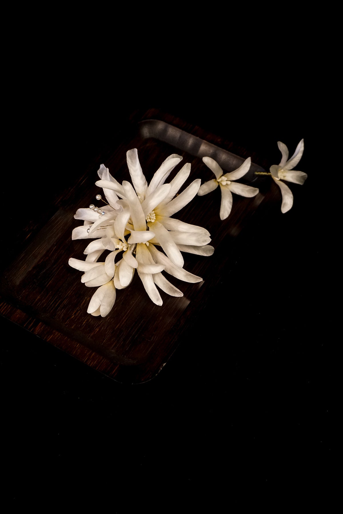 White Bridal Flower Hair Clip