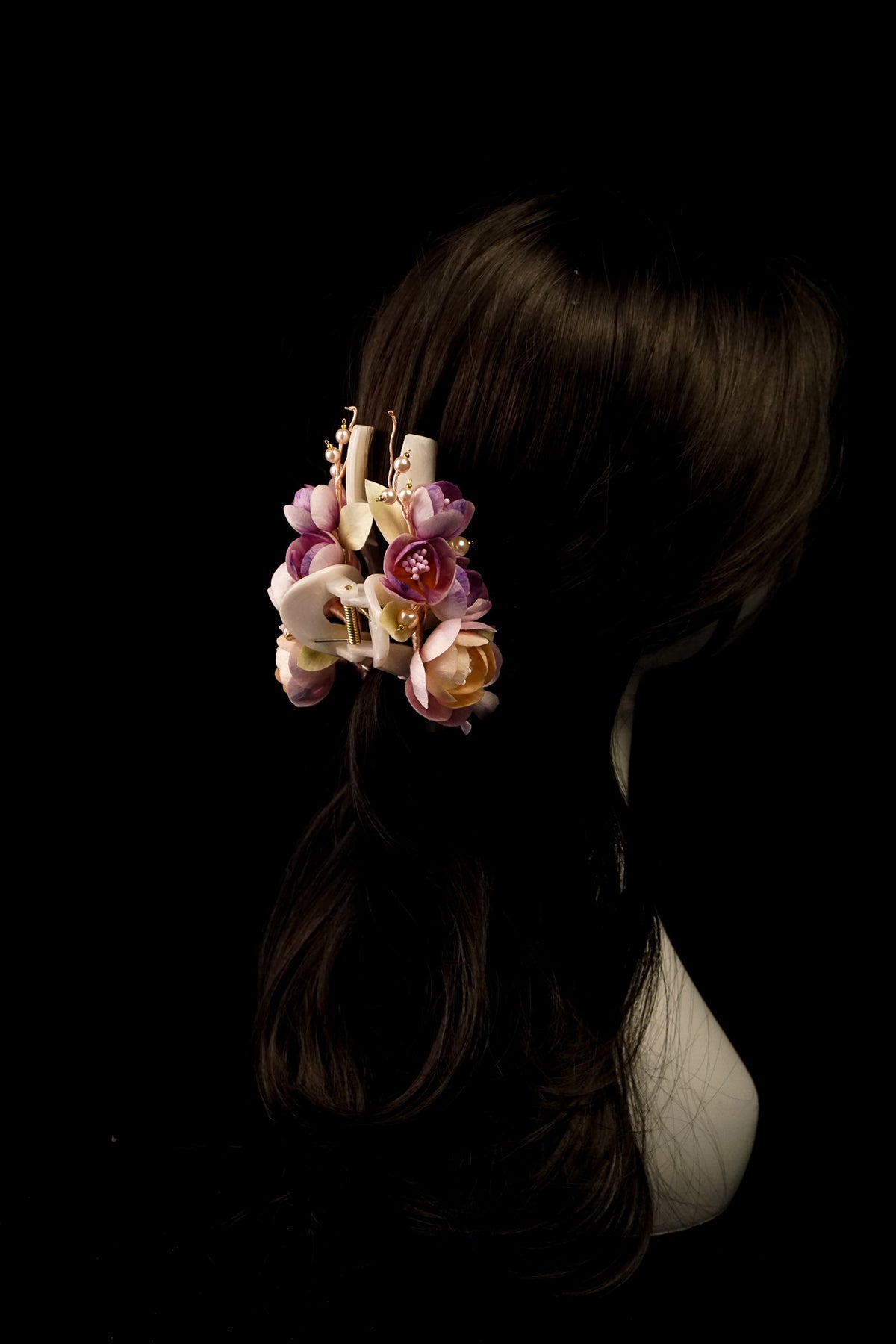 Pink & Purple Flower Claw Clip