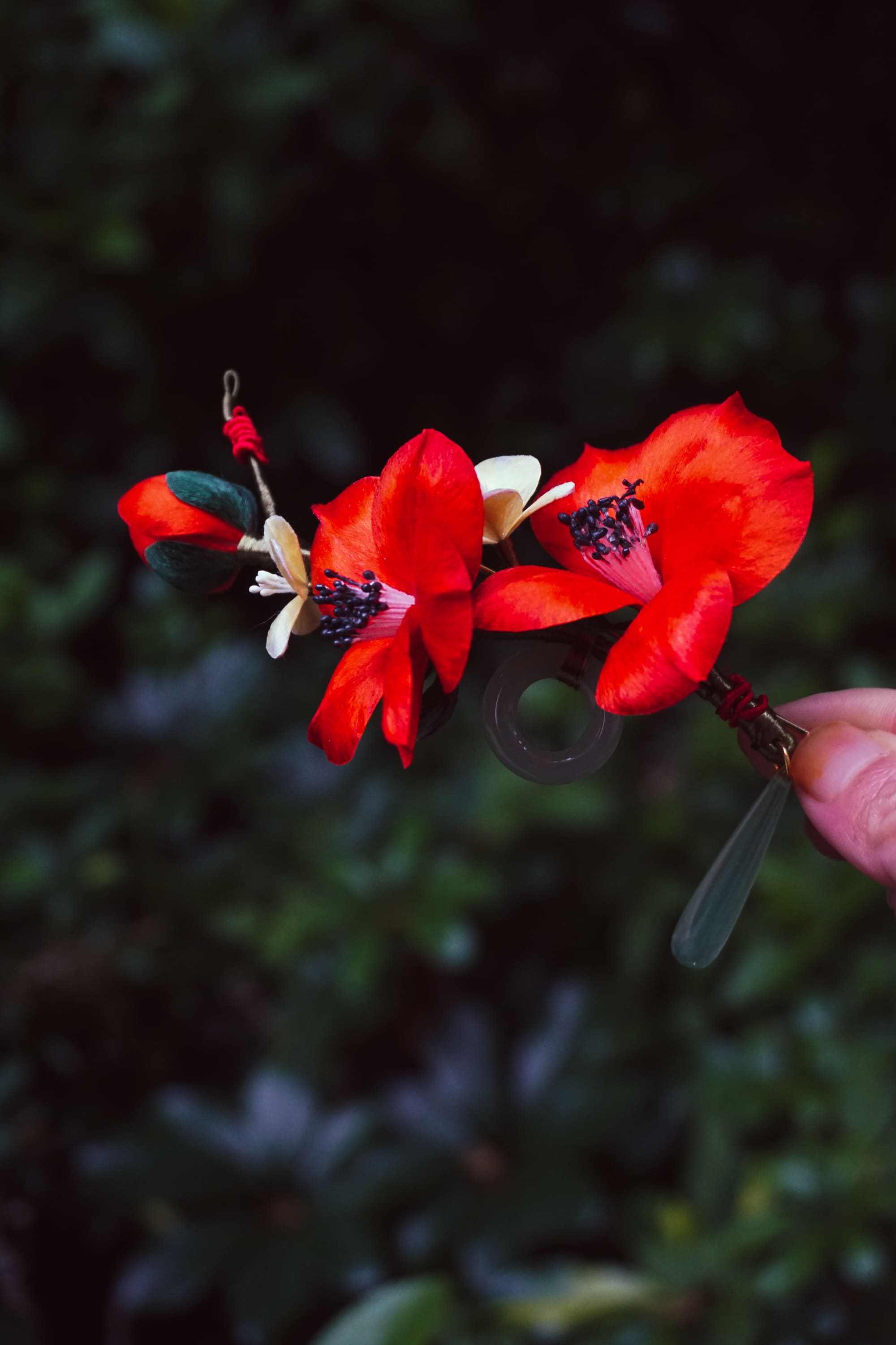 Crimson Blossom Brooch