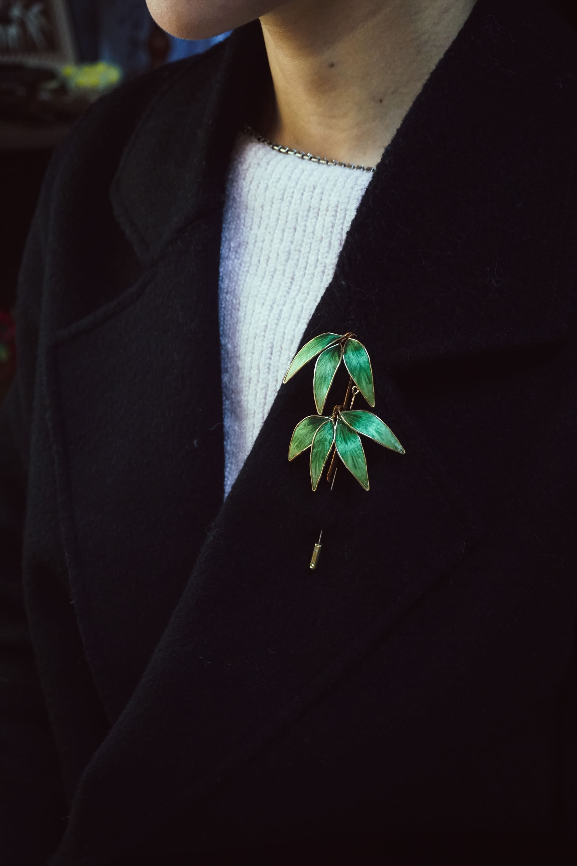 Bamboo Leaf Brooch