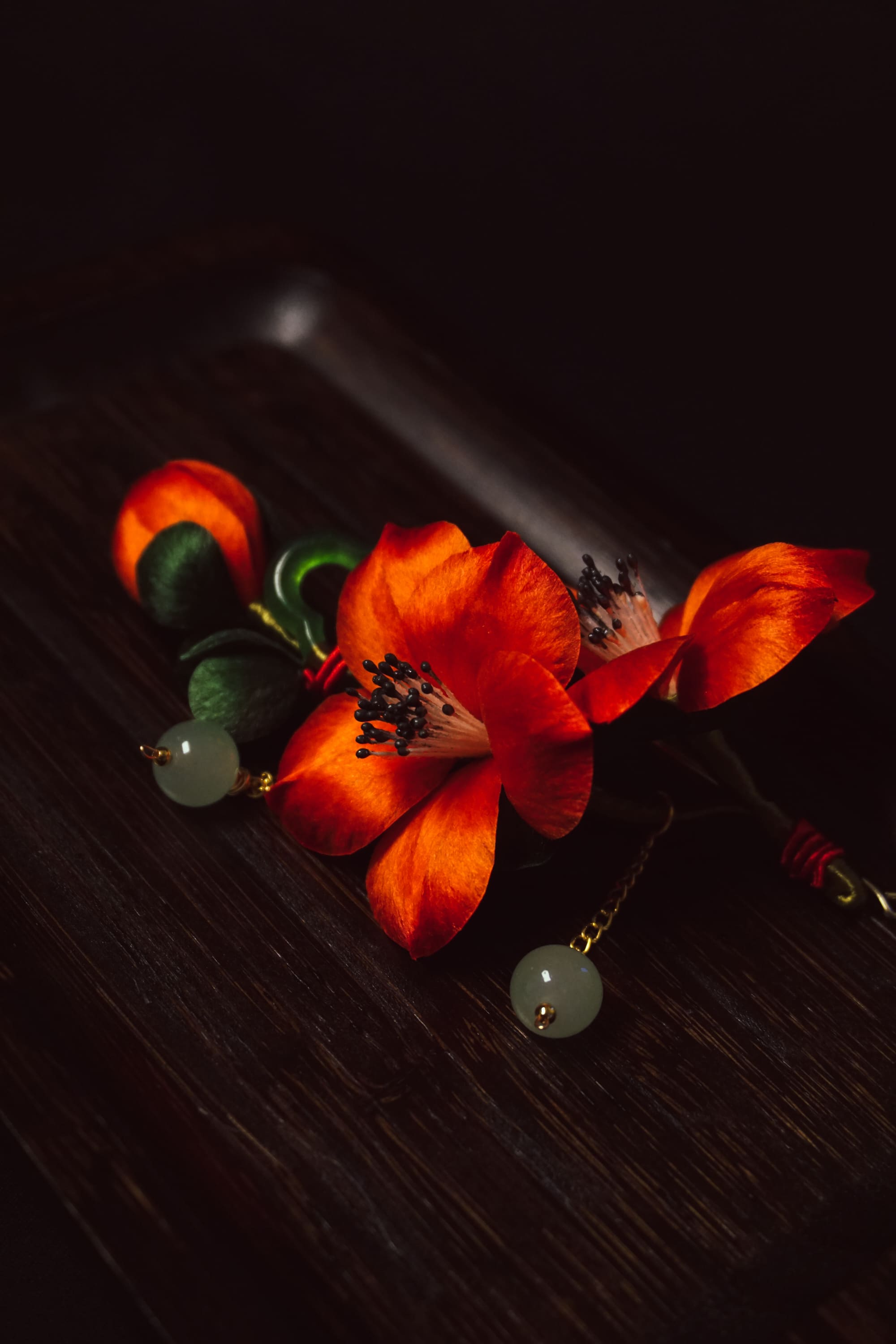 Crimson Blossom Brooch