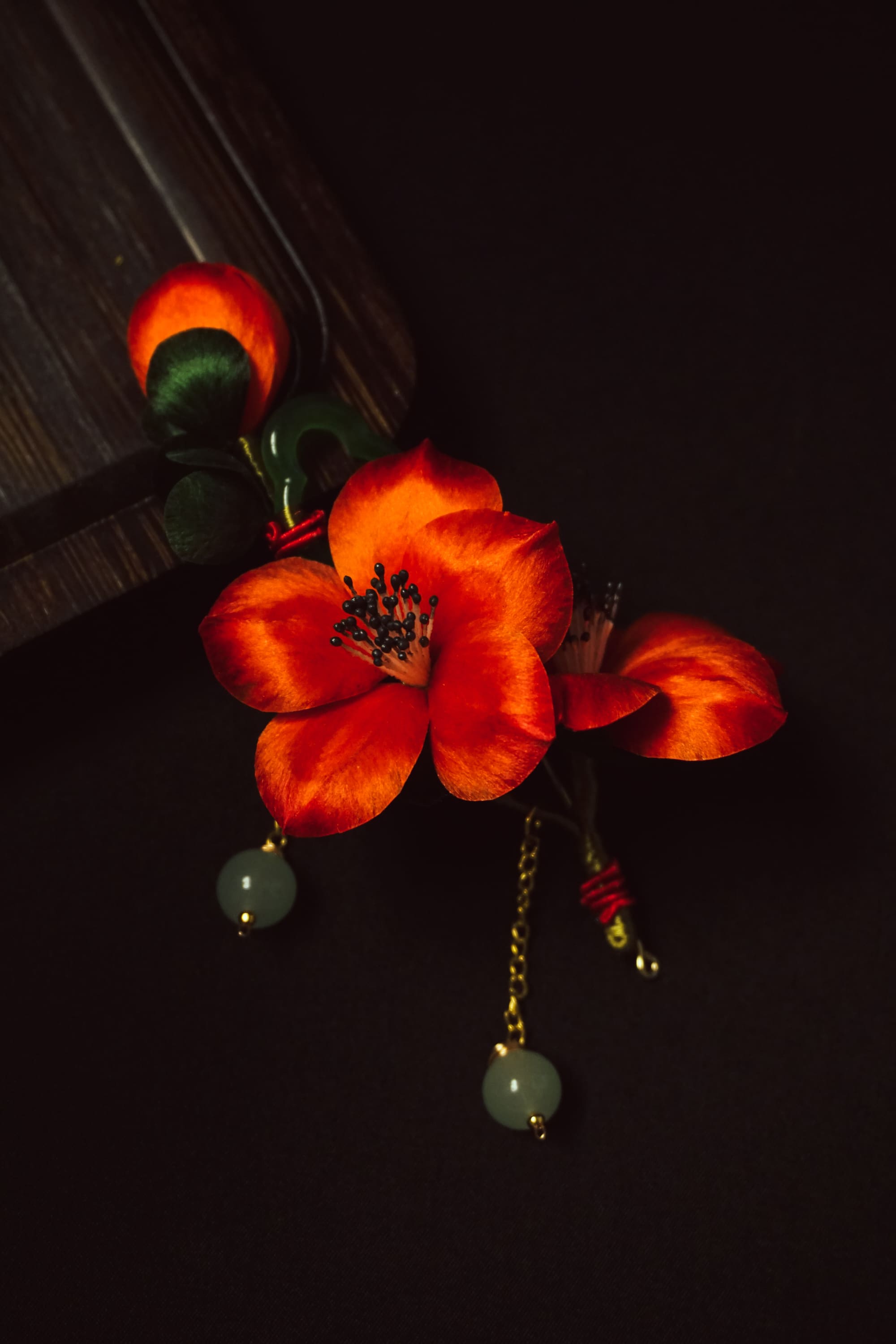Crimson Blossom Brooch