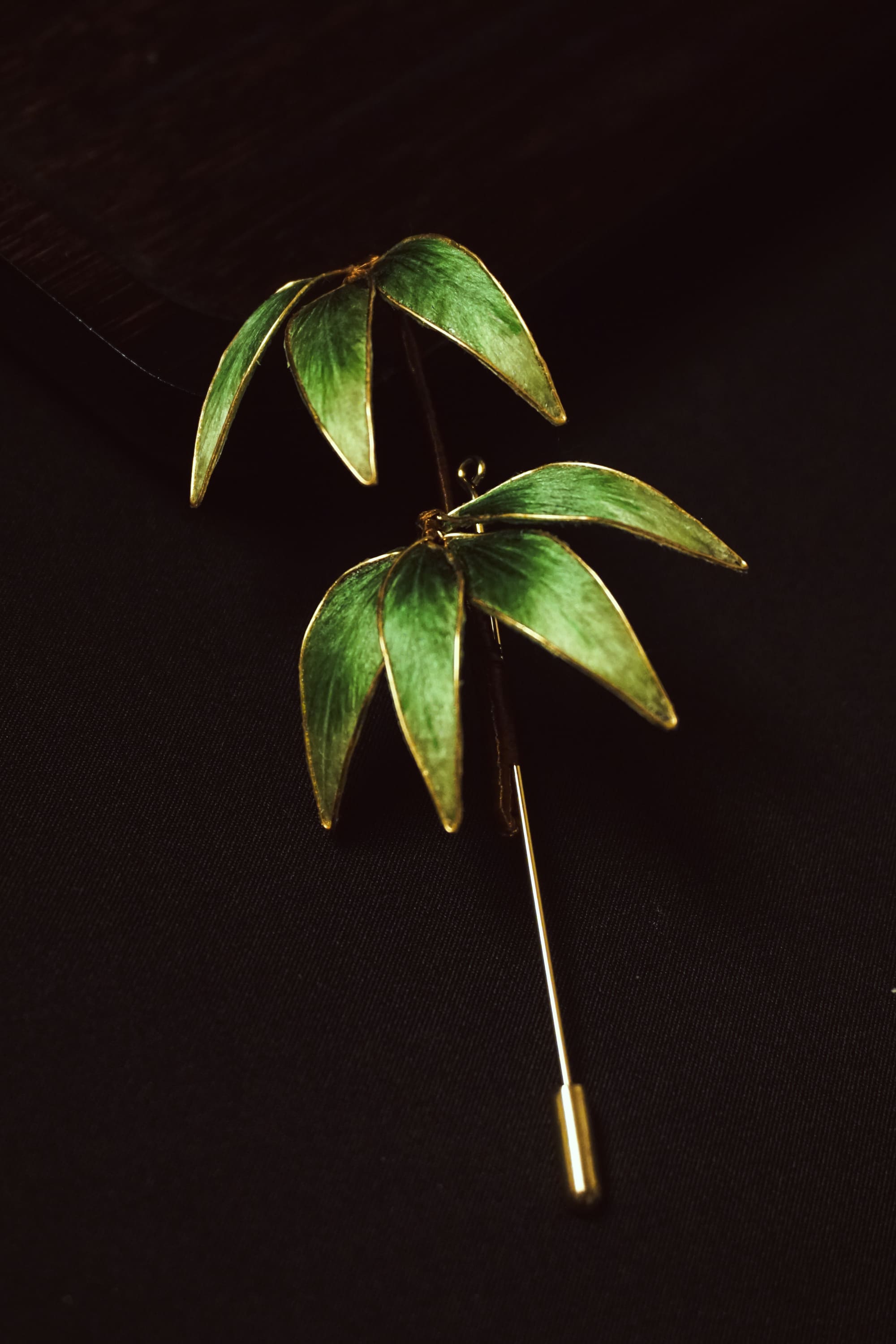 Bamboo Leaf Brooch