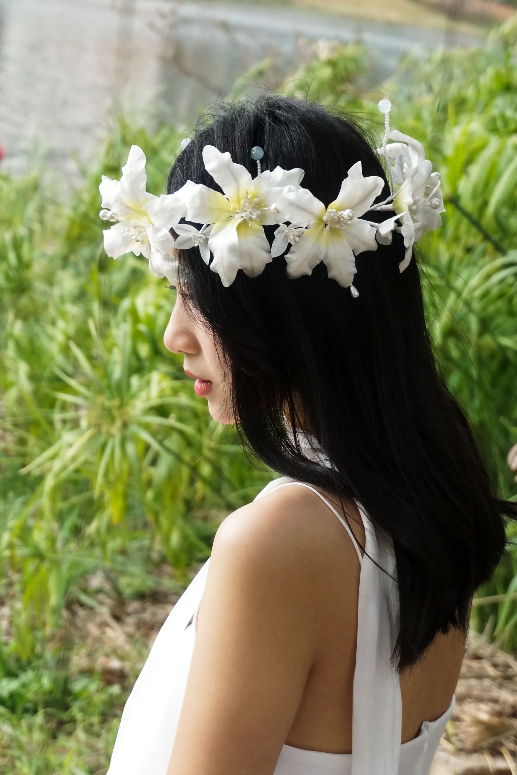 White Lily Flower Crown