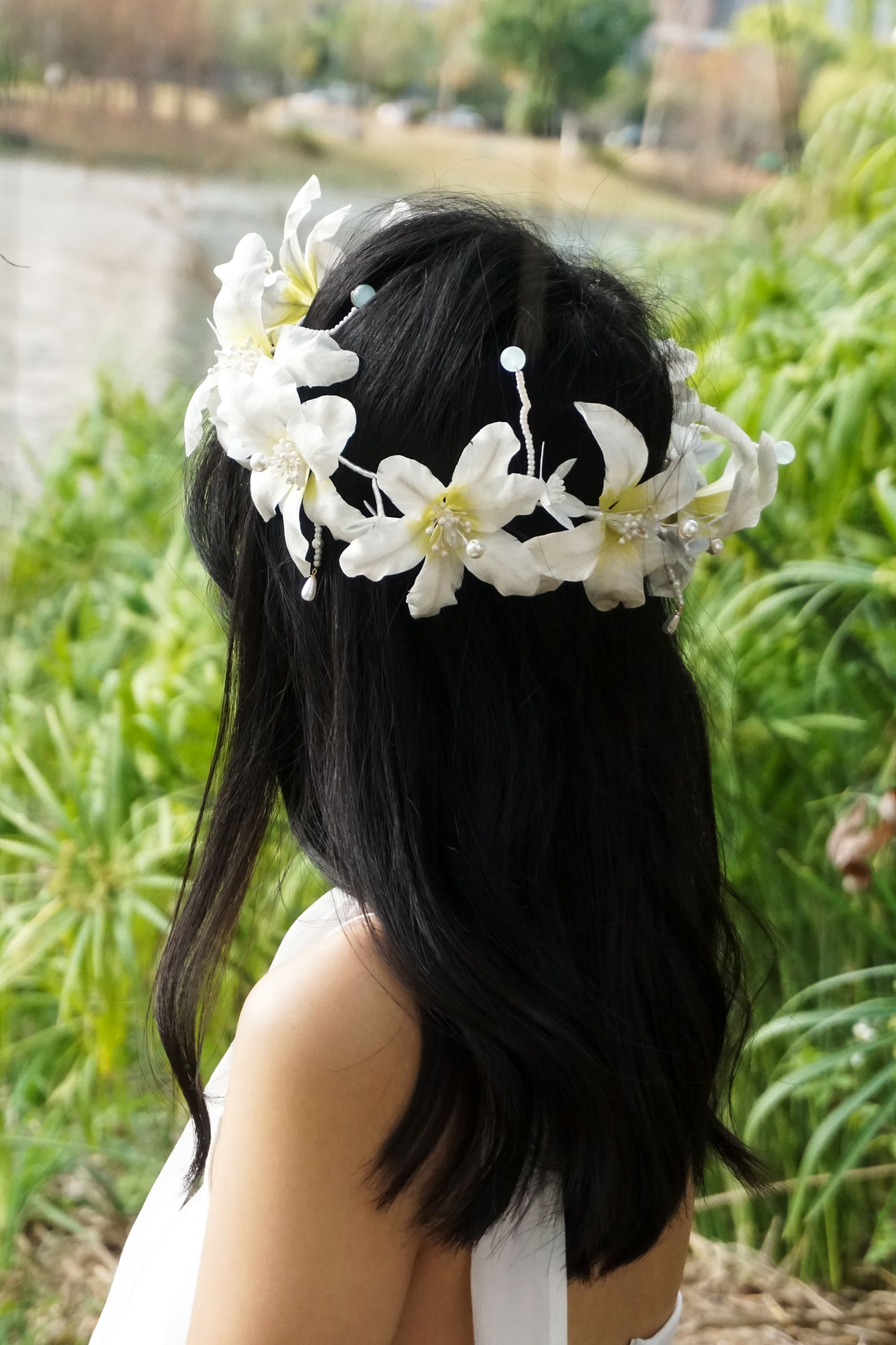 White Lily Flower Crown