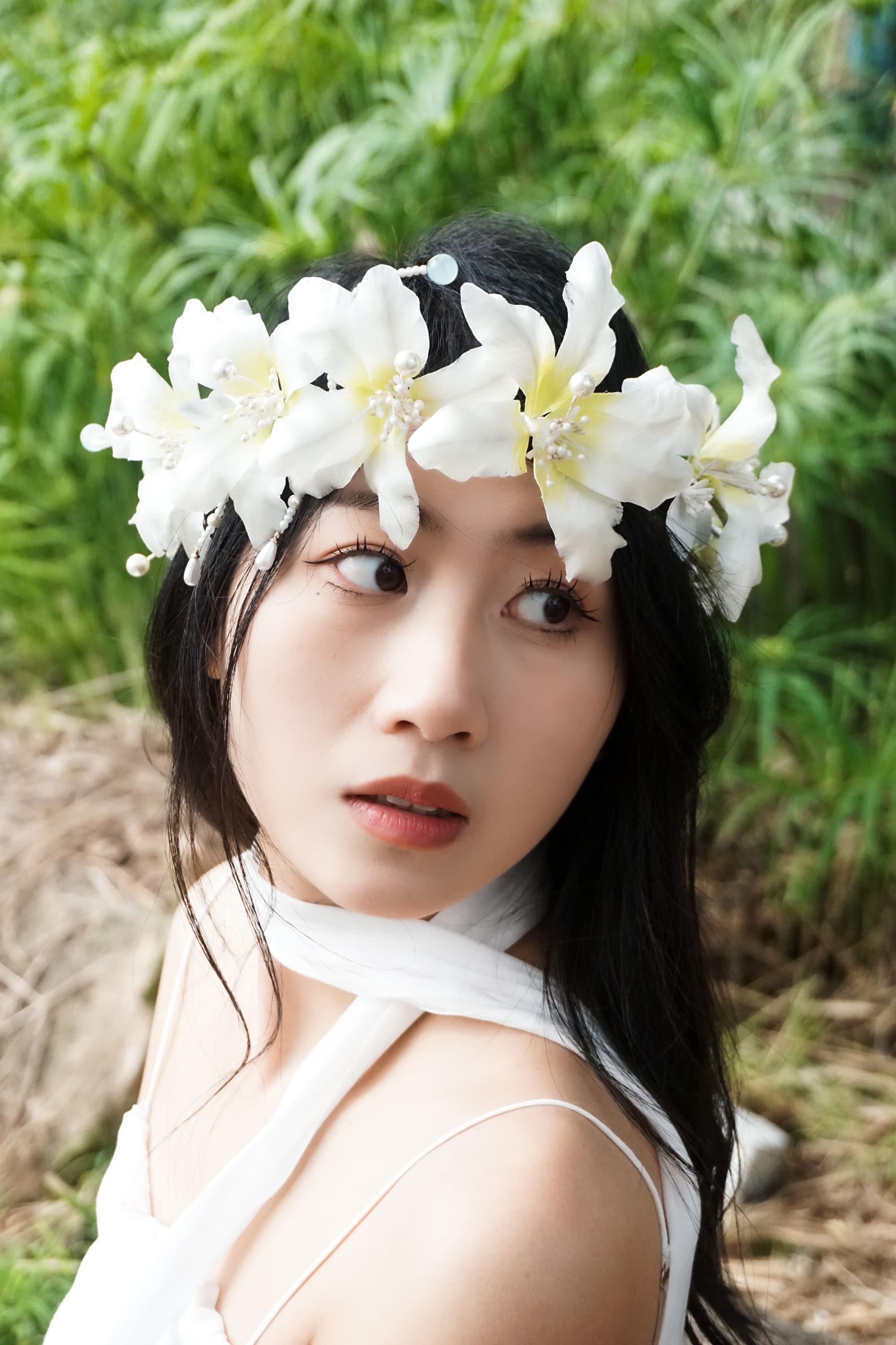 White Lily Flower Crown