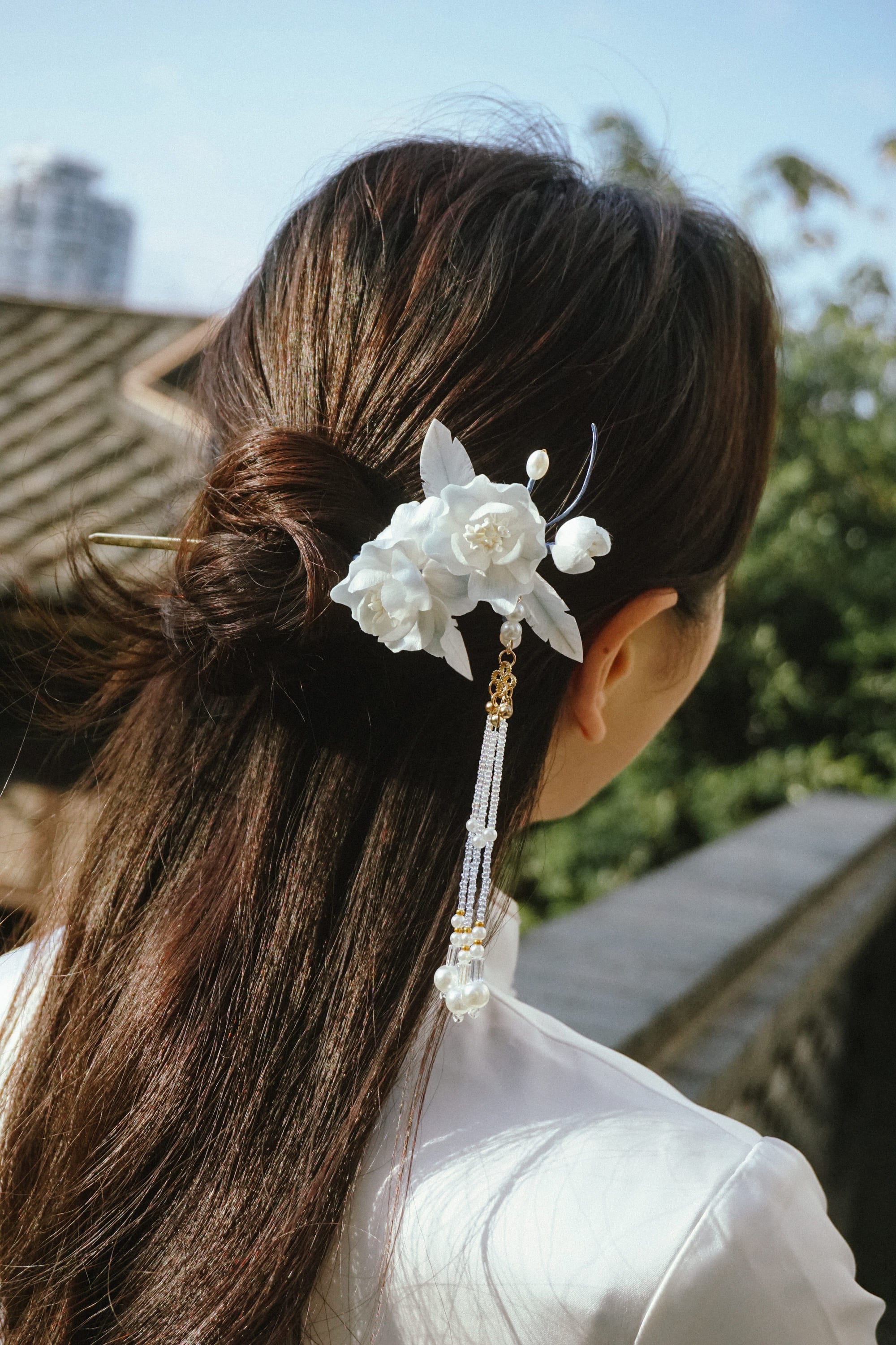 Blue Serenity Floral Hair Pin