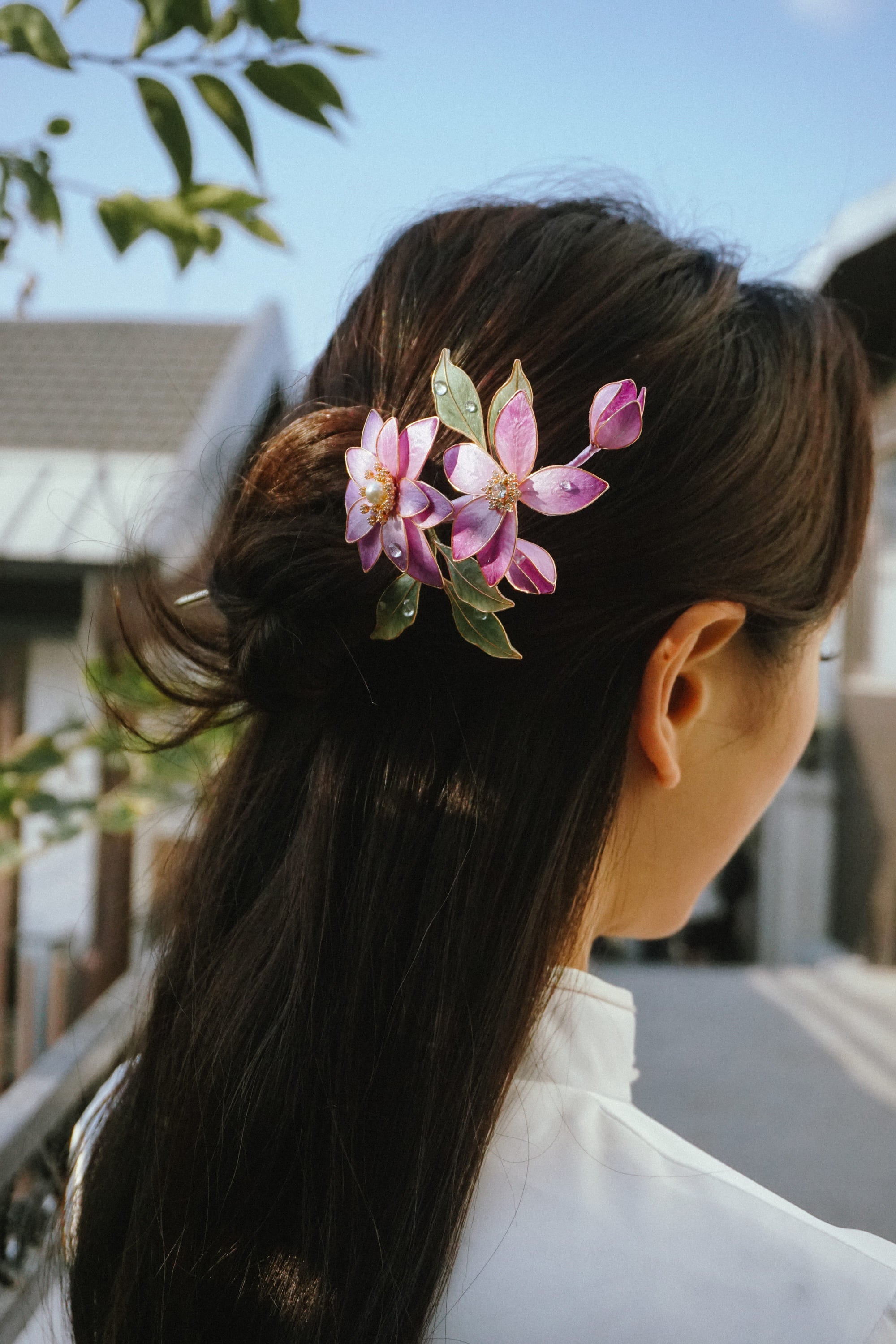 Violet Blossom Hair Pin