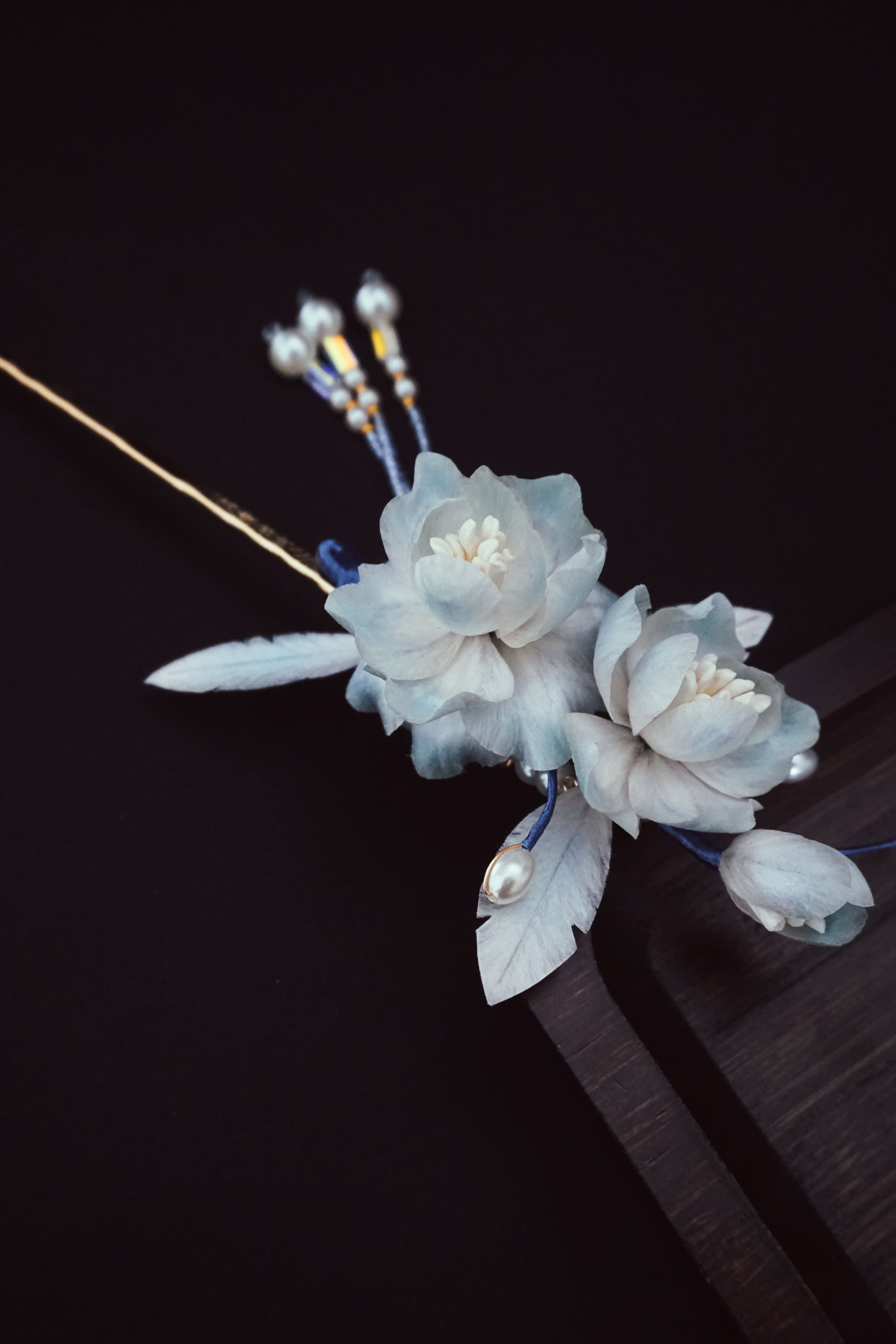 Blue Serenity Floral Hair Pin