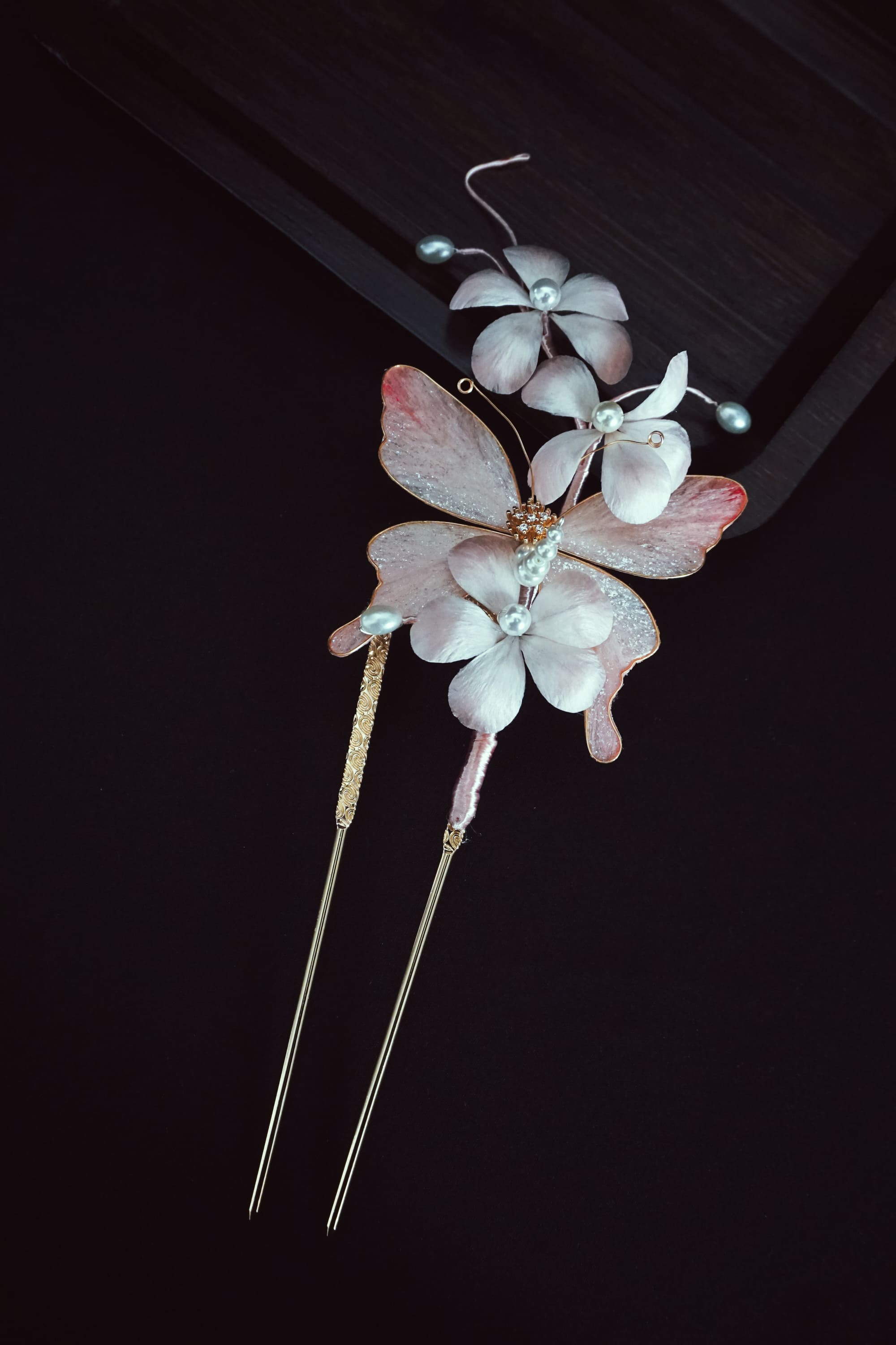 Blush Butterfly Floral Hair Pin